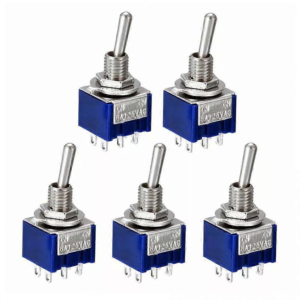 ON ON Toggle Switches 2 Position 6 Pin DPDT x5 for Boat Car Model RailwayHF