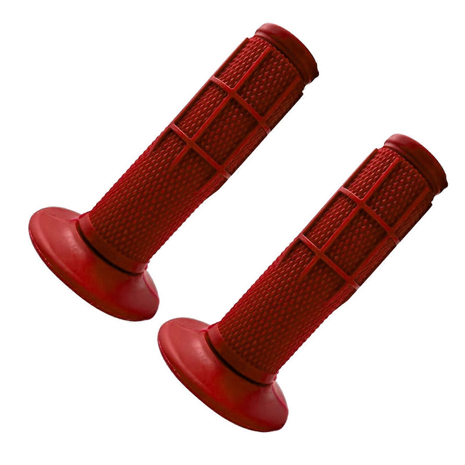 Handle Grips Motocross Throttle Bar Grips Universal Dirt Pit Bike Handle Bar Grips Replacement Rubber Handlebar Grips Red