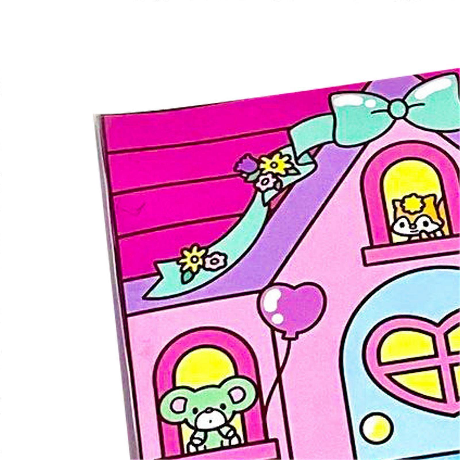 DIY Quiet Toy Book Fun Decompression Innovative Cute Cartoon Character Sticker Games Quiet Toy Book for Toddlers Kids Type 2