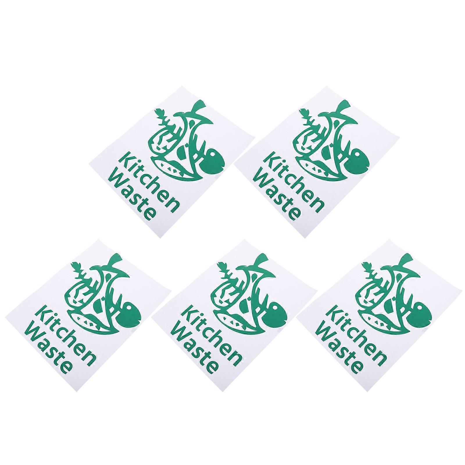 Waste Sorting Stickers Garbage Classification Stickers Waterproof For Trash Can Trash Recycling 22.5x17cm Simple Decal 5Set