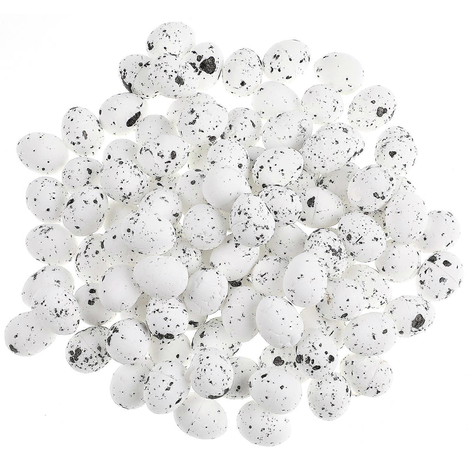 Fake Artificial Eggs For Craft Photo Shoots 100Pcs 1.8CM x 1.6CM White Foam