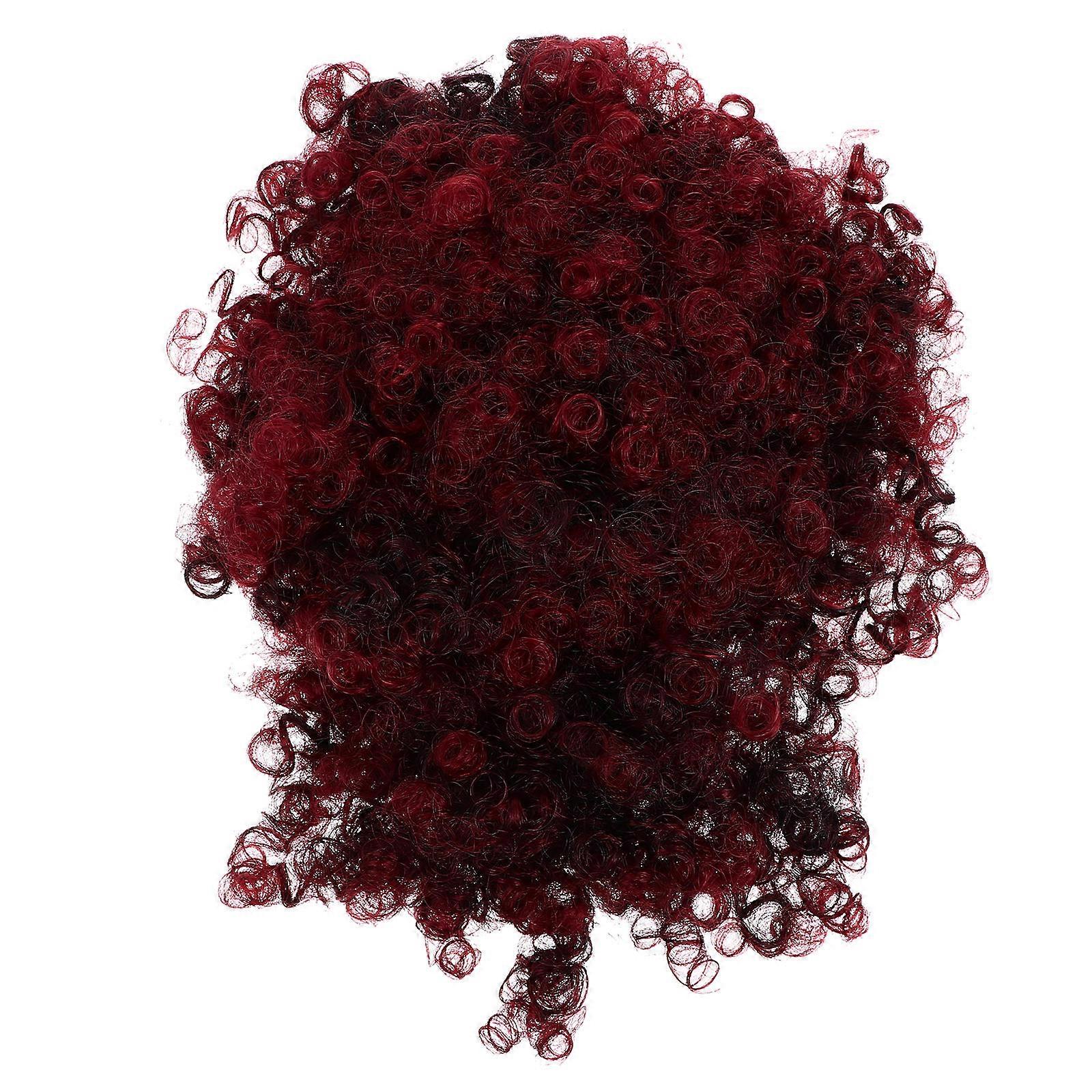 Costume Hairpiece Red Ponytail Wig with Drawstring and Bangs for Dance Parties 1Pack