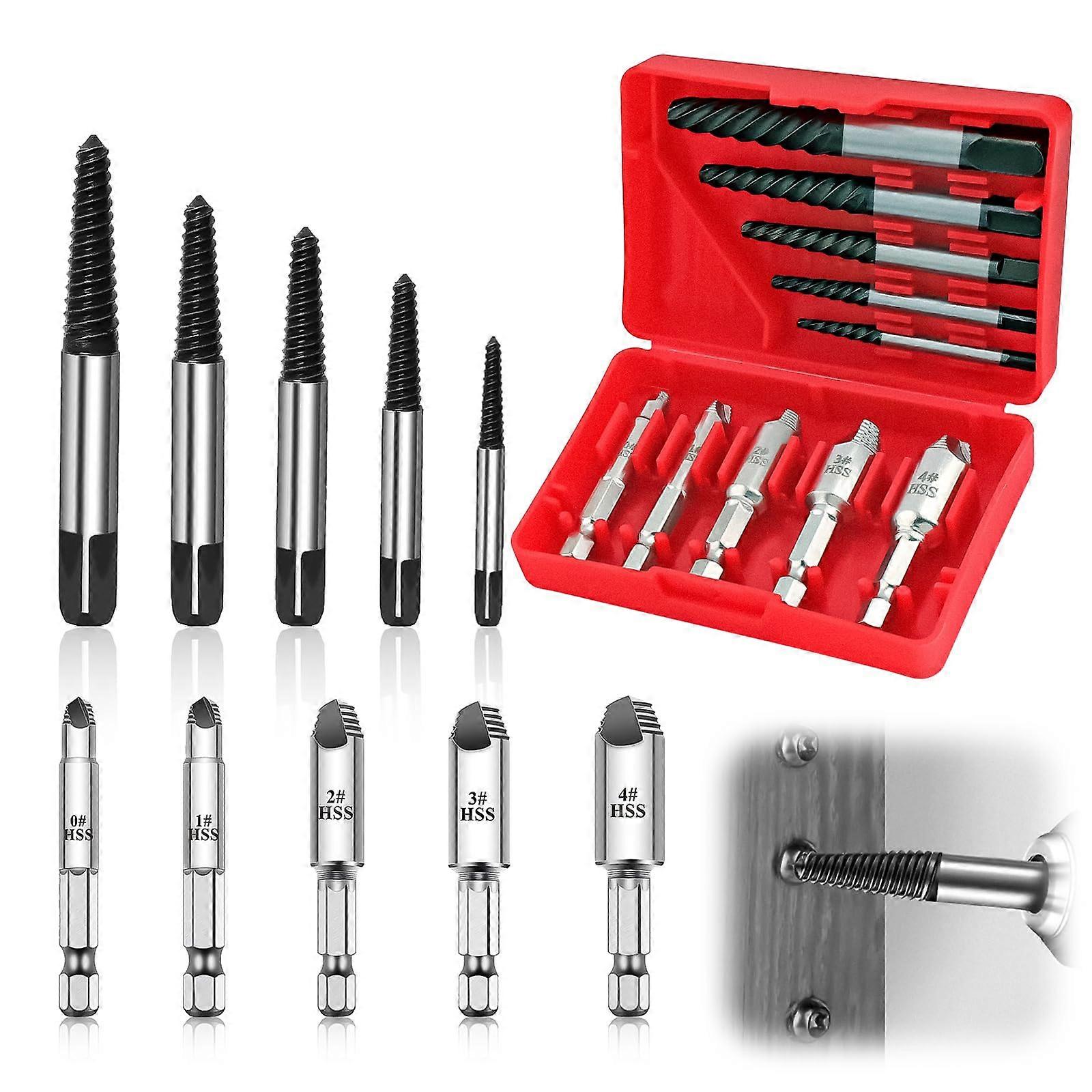 10 Piece Screw Extractor, Professional Left Extractor Set for Broken Screws