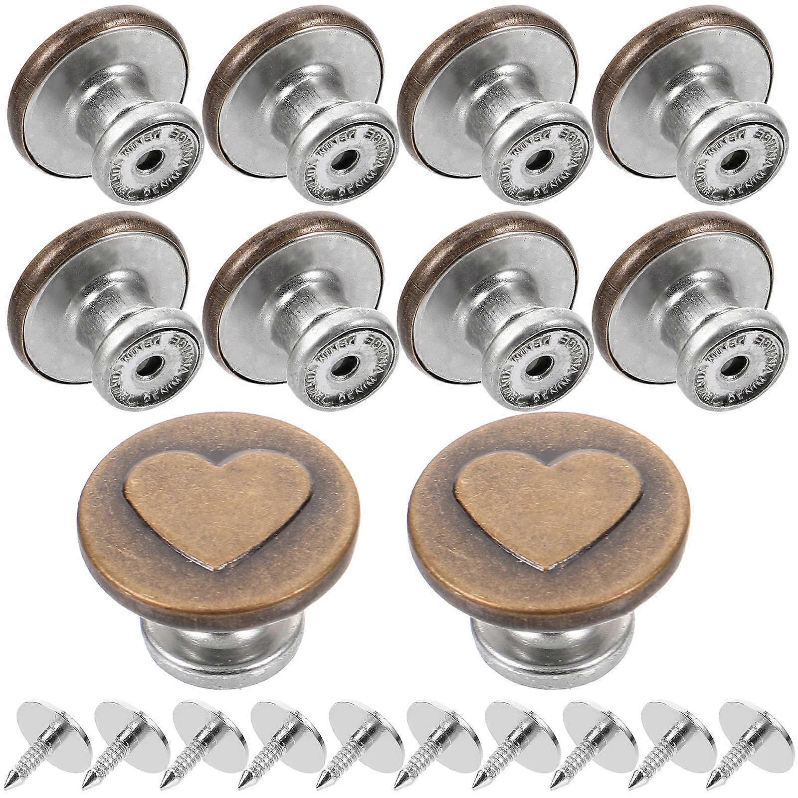 Pants Buttons Replacement Jeans Button Tightener Assorted Color 1.50X1.50X1.00CM No Sewing 10Pcs