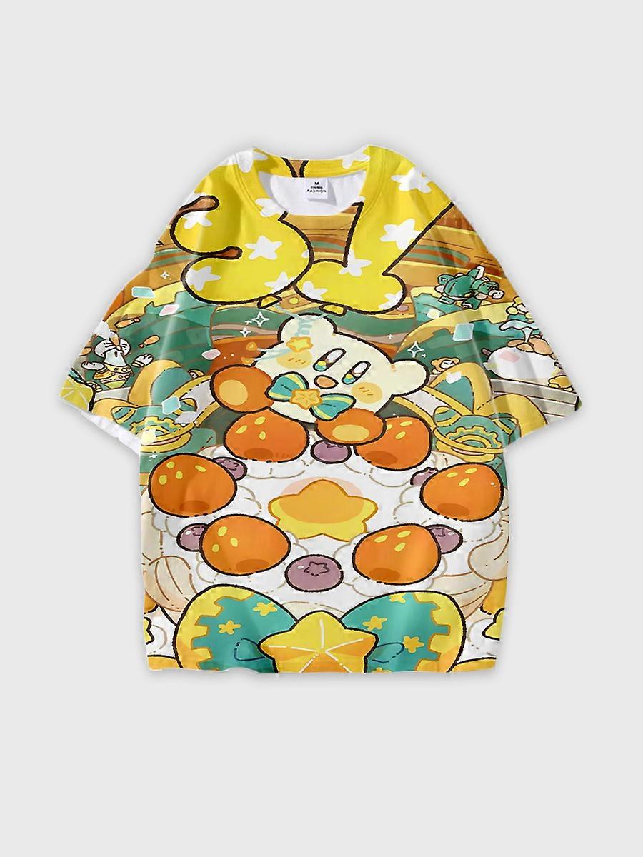 T-shirt round neck Cartoon Pattern loose short sleeve D2923