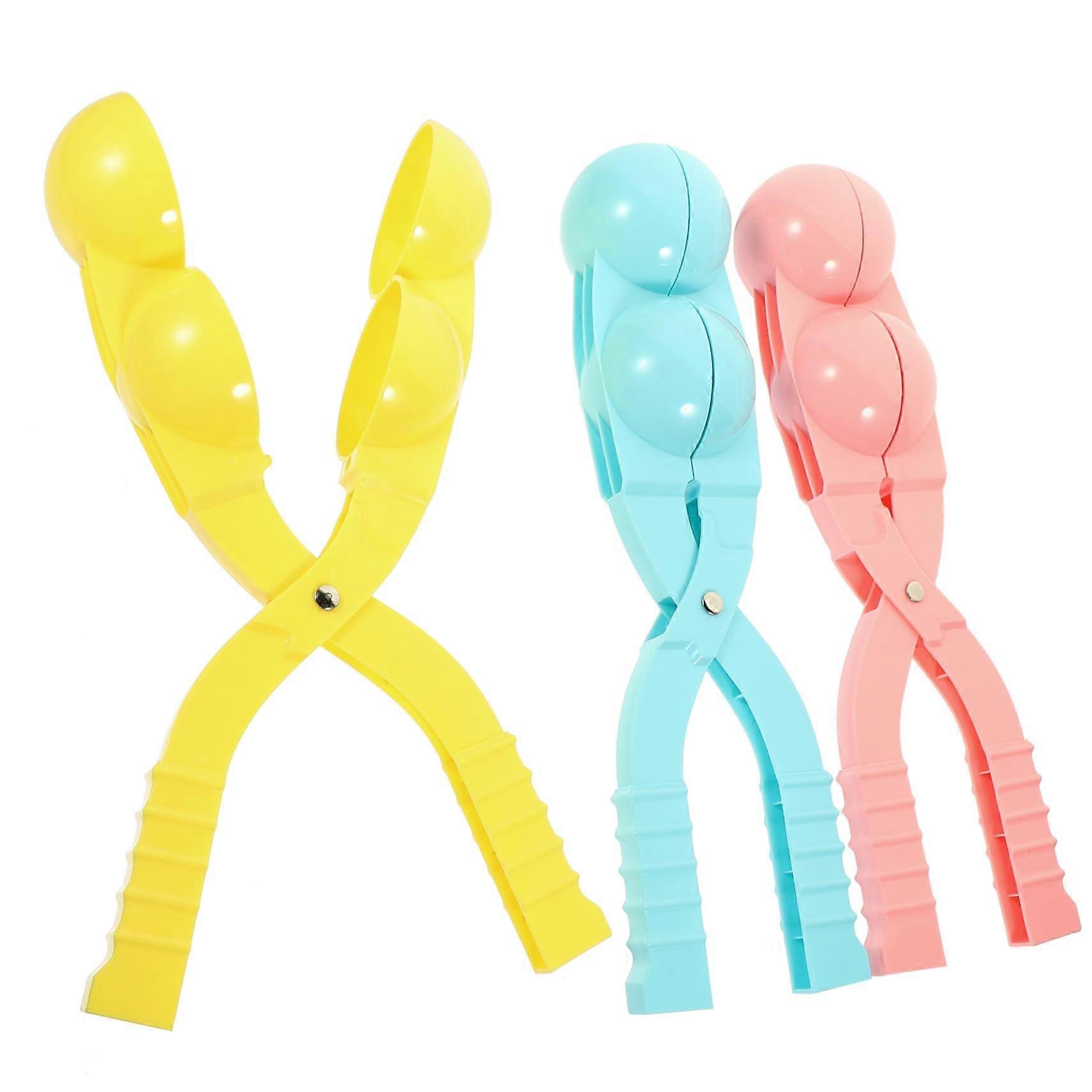 Pack of 3 Snowball Making Clip Tools for Winter Fun, Durable PP Snowball Maker, Easy-to-Use Snow Fight Kit