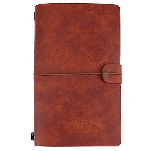 Classic PU Leather Travel Notebook, Personal Diary, Refillable Notebook (Brown)