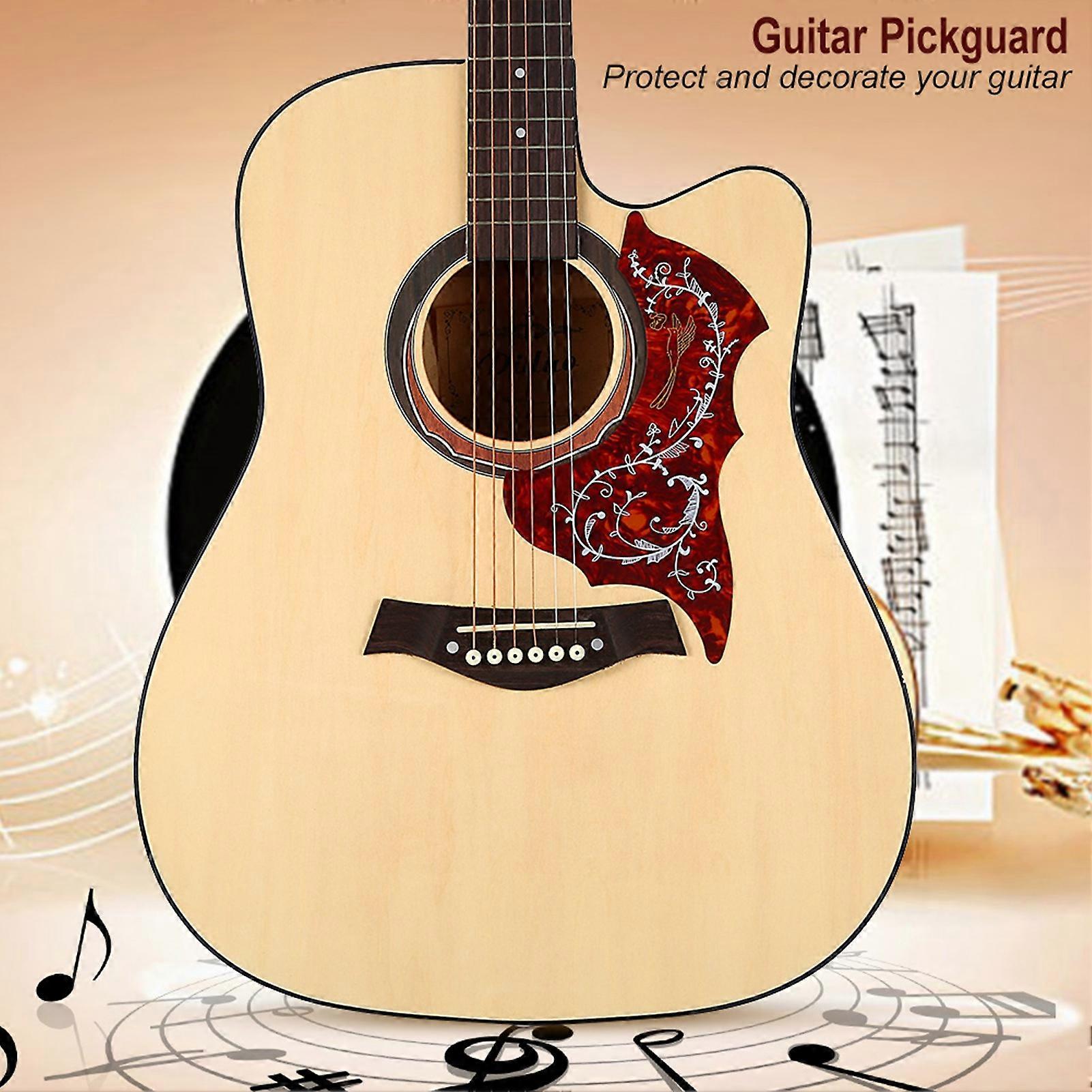 2Pcs Self adhesive Pickguard Scratchplate Replacement Parts for 41" Folk Guitar(Red)