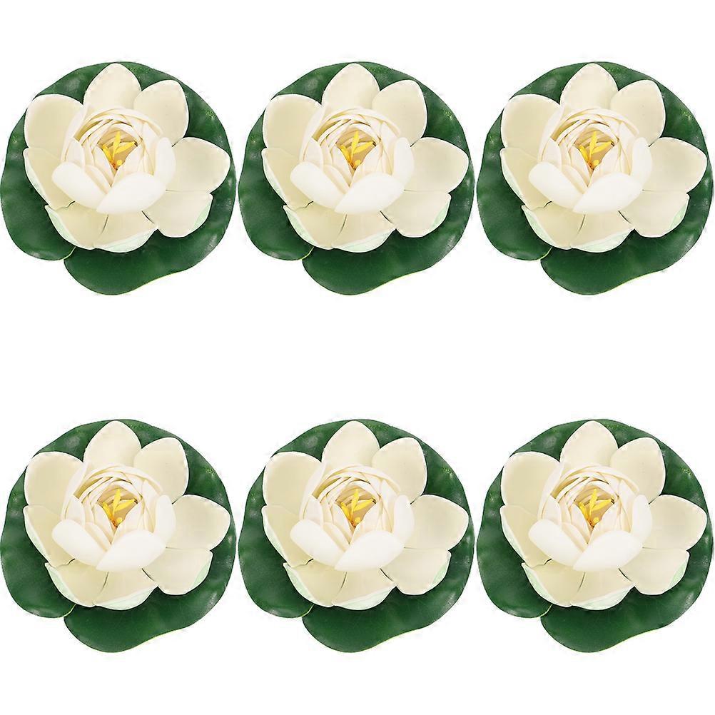 6pcs Floating Artificial Lotus Flowers for Aquarium, Garden, Pool, Fountain & Home Decor – Realistic Water Lily Simulation Ornaments