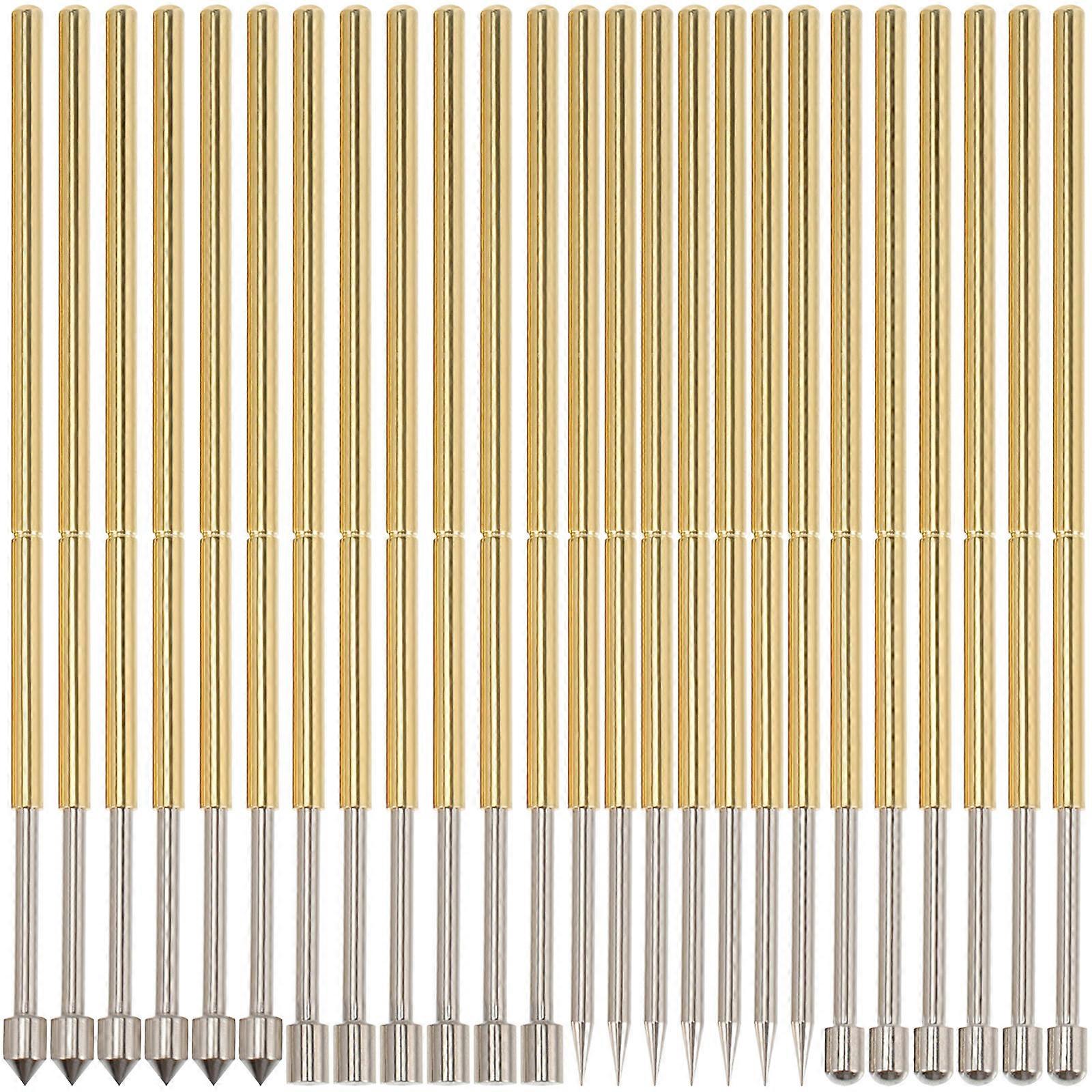 40pcs Spring Test Probe Tips for – Round, Flat, Umbrella Heads for Industrial & Electronic Testing