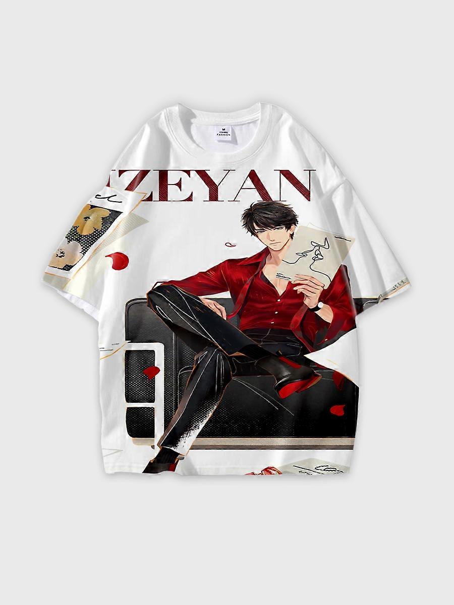 T-shirt round neck Role Pattern loose short sleeve E1220