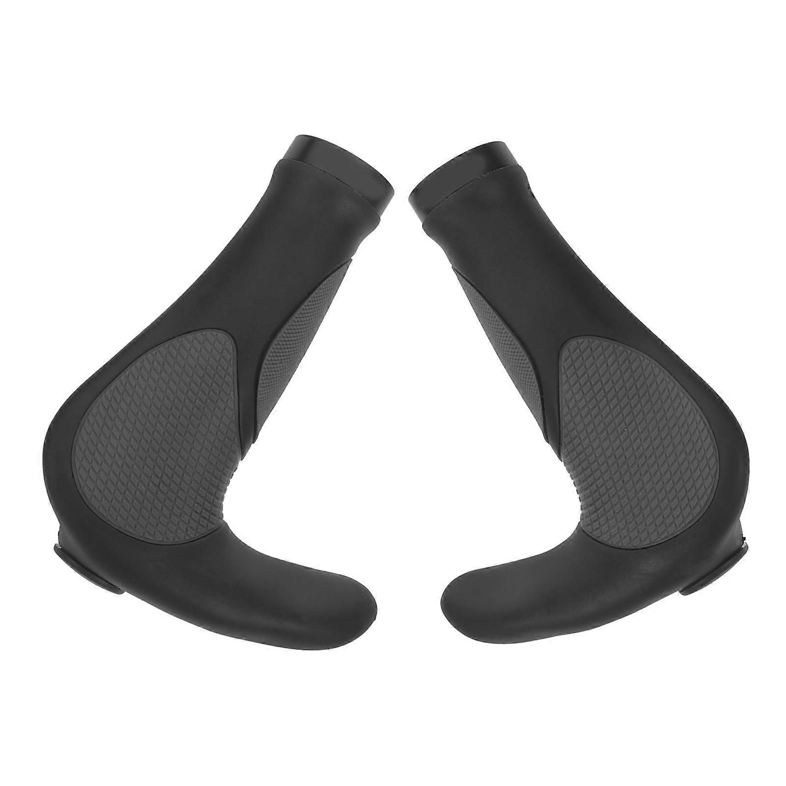 Ergonomic Non-Slip Bike Handlebar Grips For Cyclists Smooth Comfortable Cycling Black TPR Rubber 1 Pair