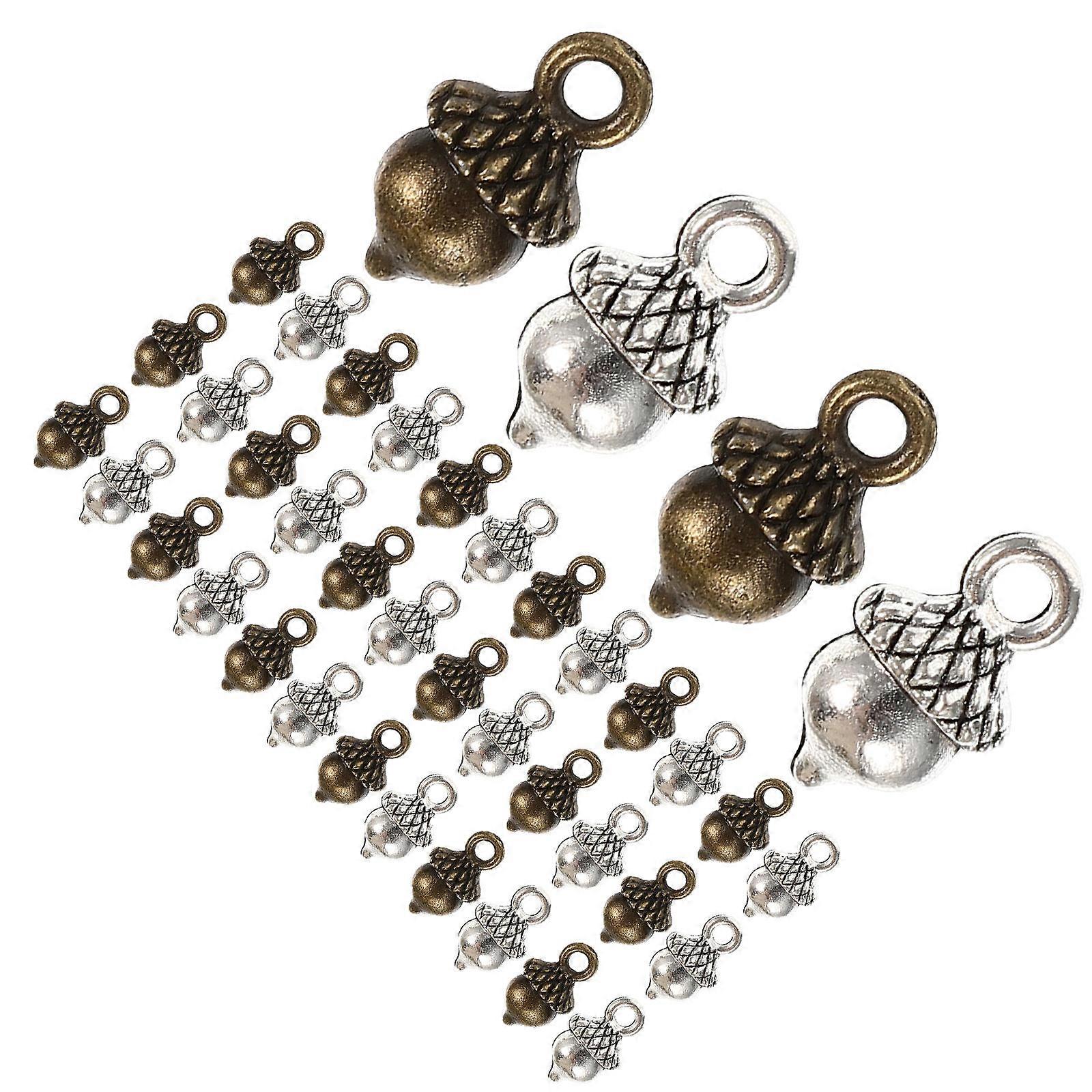 Acorn Shaped Alloy Pendant for Decor Assorted Color Jewelry Accessory 100pcs