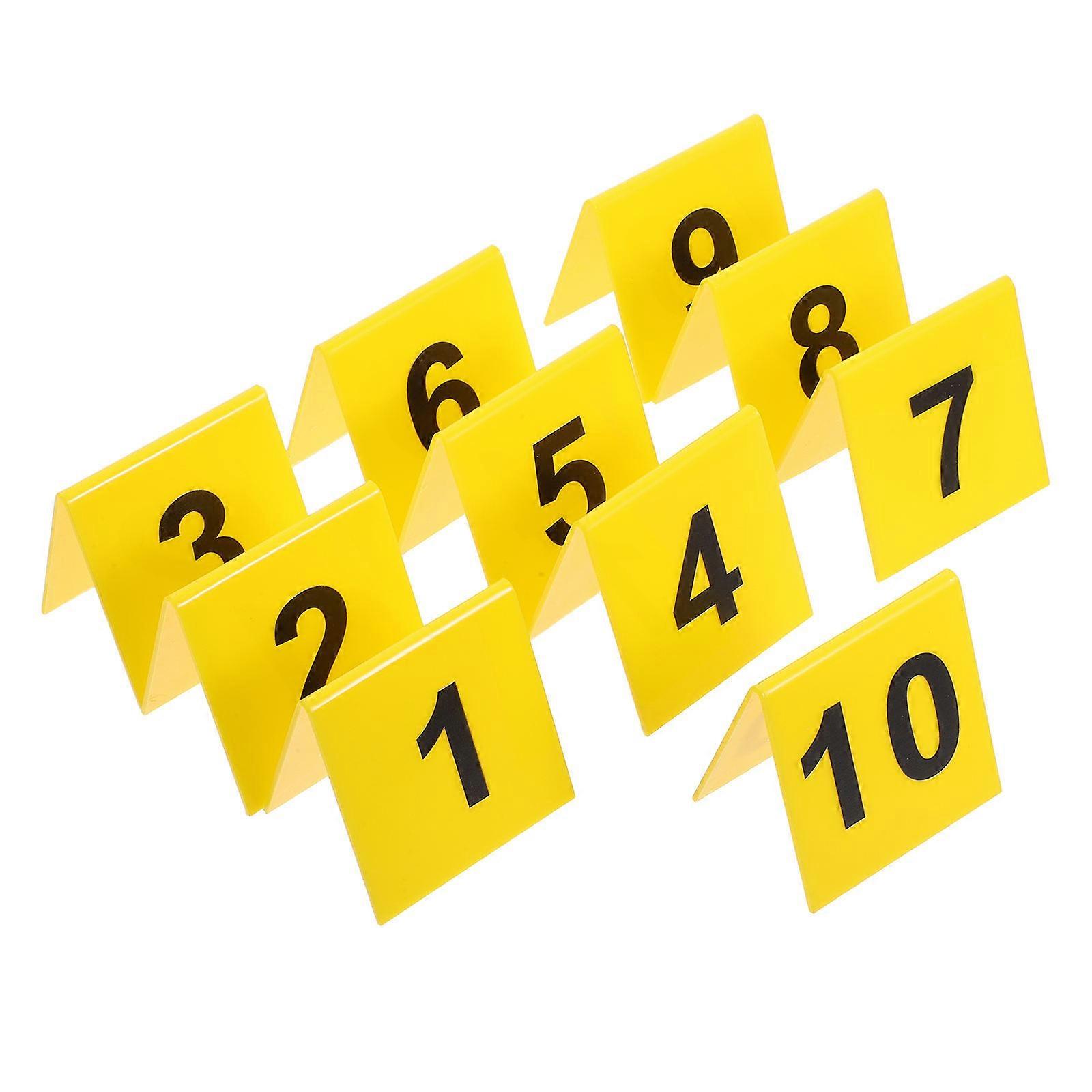 Double Sided Acrylic Table Number Signs 10Pcs For Restaurant Tables And Scene Decoration Size 2.48X2.16X1.97In