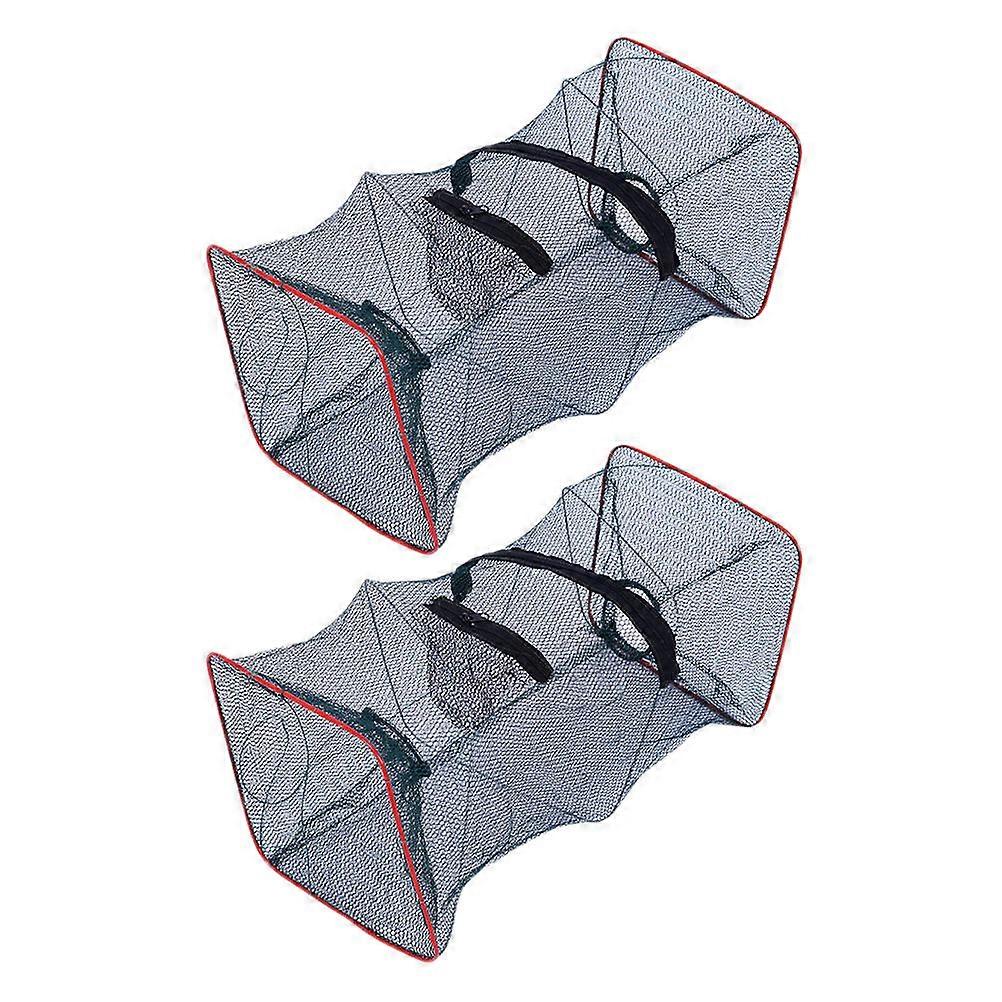 2Pcs Portable Reusable Crawfish Trap for Fishing Supplies Crab Lobster Shrimp Mesh Trap Folding Fishing Net Catching Tool