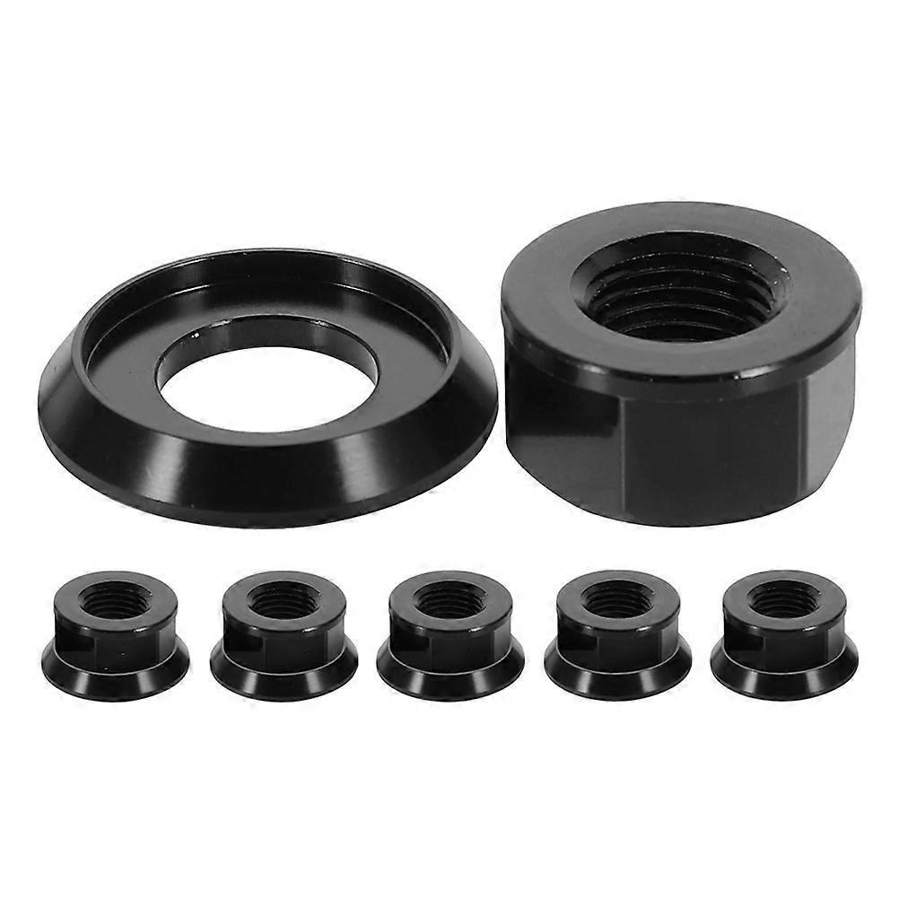 6pcs Black Aluminum Alloy Bicycle Hub Nuts for Front and Rear Wheel Axles – Universal Fit for Various Bike Hubs, Lightweight and Portable Design
