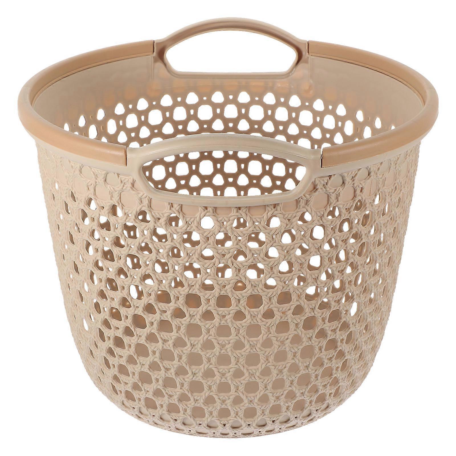 Hollow Out Laundry Hamper Medium Reusable Storage Basket with Comfortable Handle Large Capacity Organizer for Clothes & Accessories Bedroom Bathroom