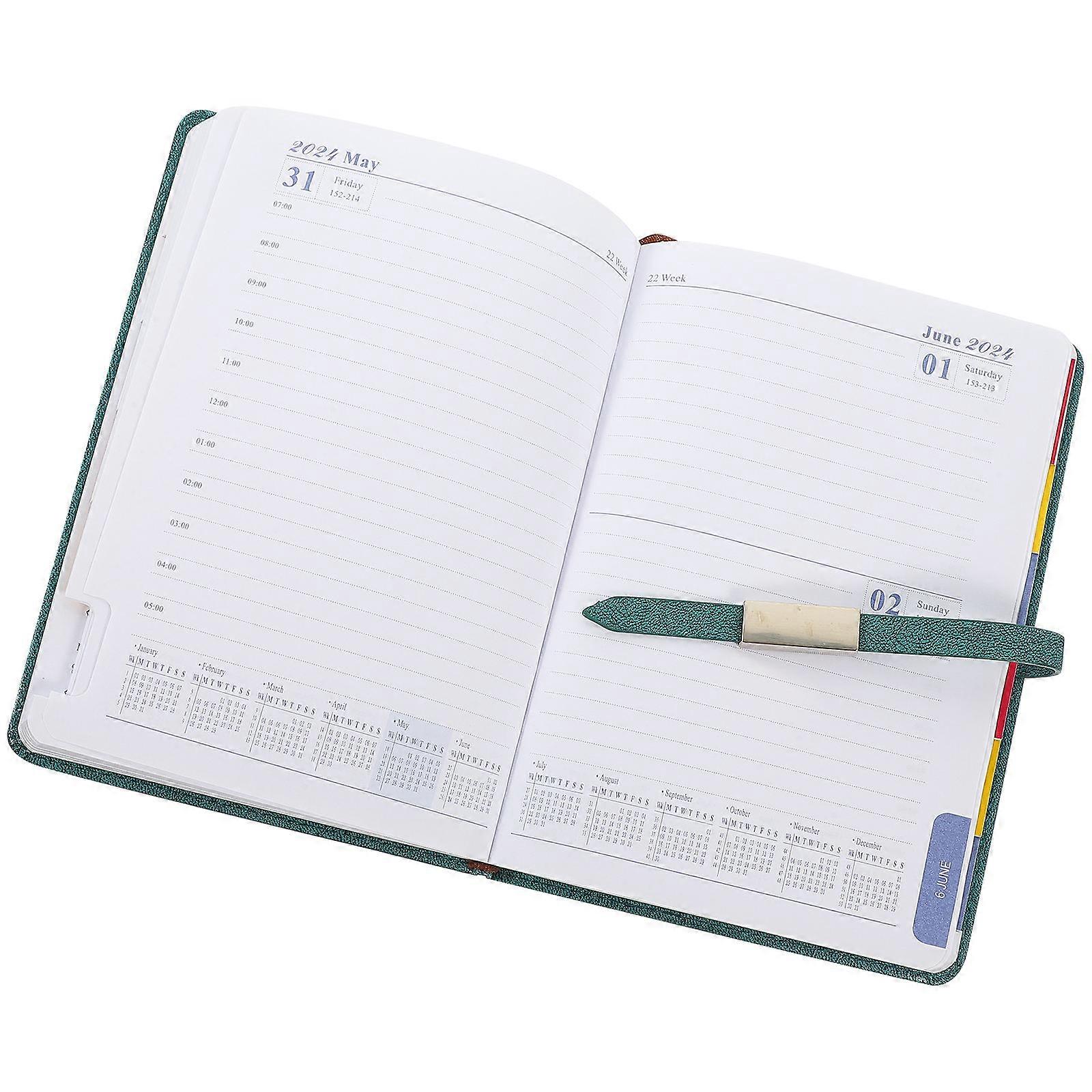 Daily Planner Notepad for Students and Office Use Portable Paper Notebook with Green Cover