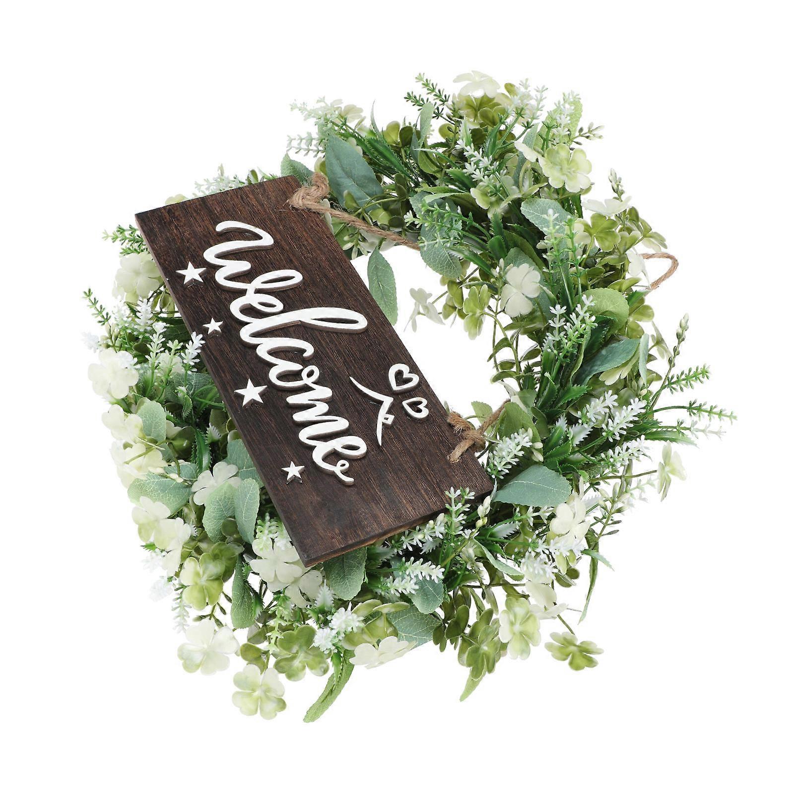 Plastic Green Simulation Eucalyptus Wreath for Decor No Pruning Required 1Pc