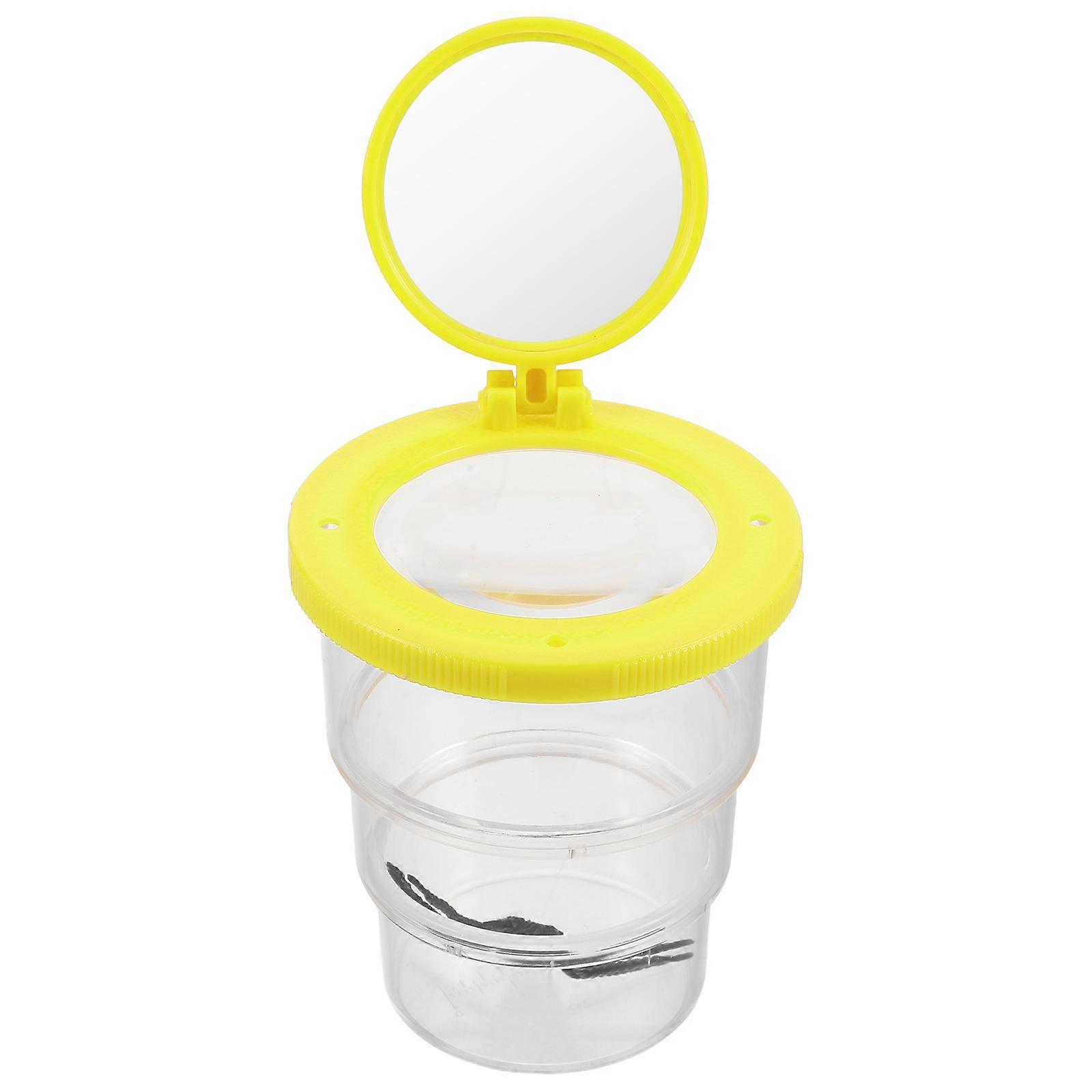 Cylindrical Insect Display Box Yellow Nature Exploration Kids 7x4.5cm Magnifying 1Pack
