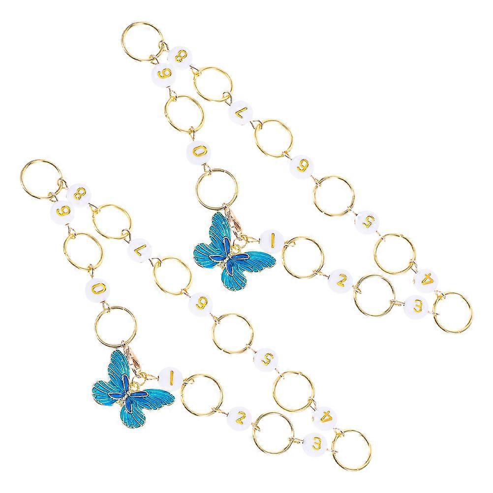 Charming Crochet Stitch Marker 2Pcs Stylish Design Ideal For Travel Use Enhancing Crafting Efficiency And Easy Identification