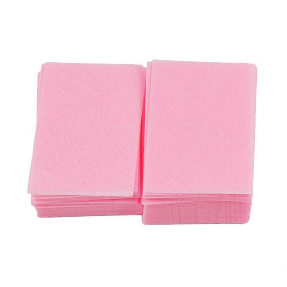 100 Pcs Disposable Lint Free Nail Polish Remover Cotton Pads For Salon Use And Home Use In Pink Color
