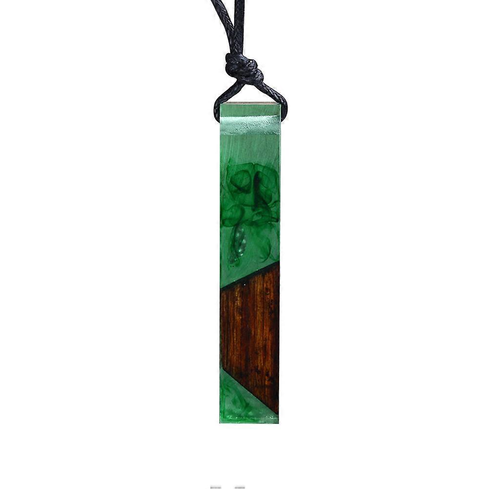 Wood and Resin Sweater Necklace for Unisex Vintage Style Handmade Multi Color 1 Piece