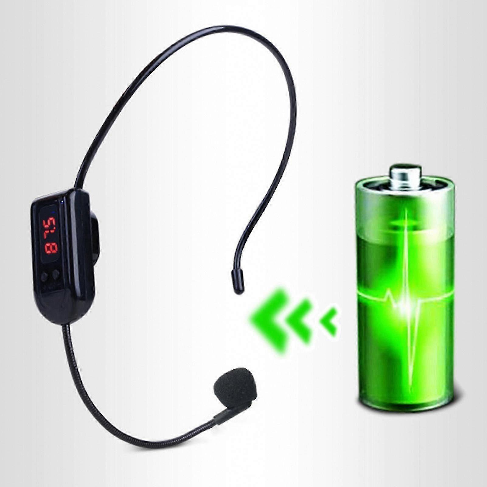 Wireless Headset Microphone FM Transmitter Portable Tour Guide Mic with High Sensitivity