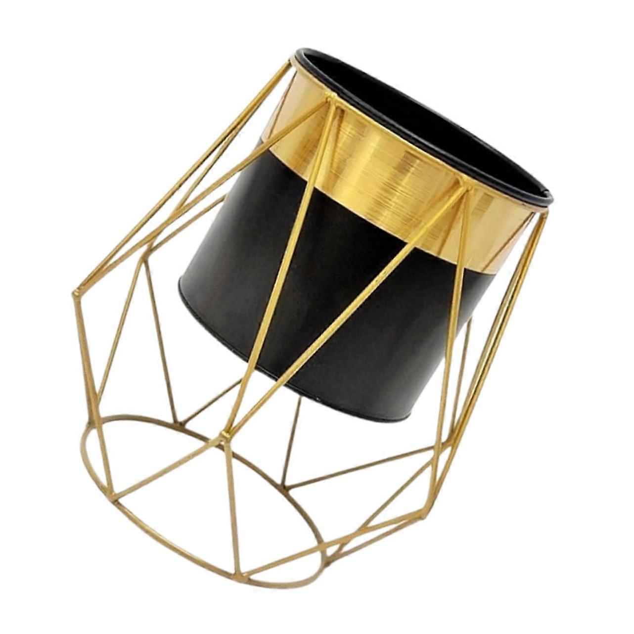 Iron Flower Stand, Vase with Frames, Succulent Planter, Garden Plant Container, Black 23.00X14.50X14.50CM Ref: 1595
