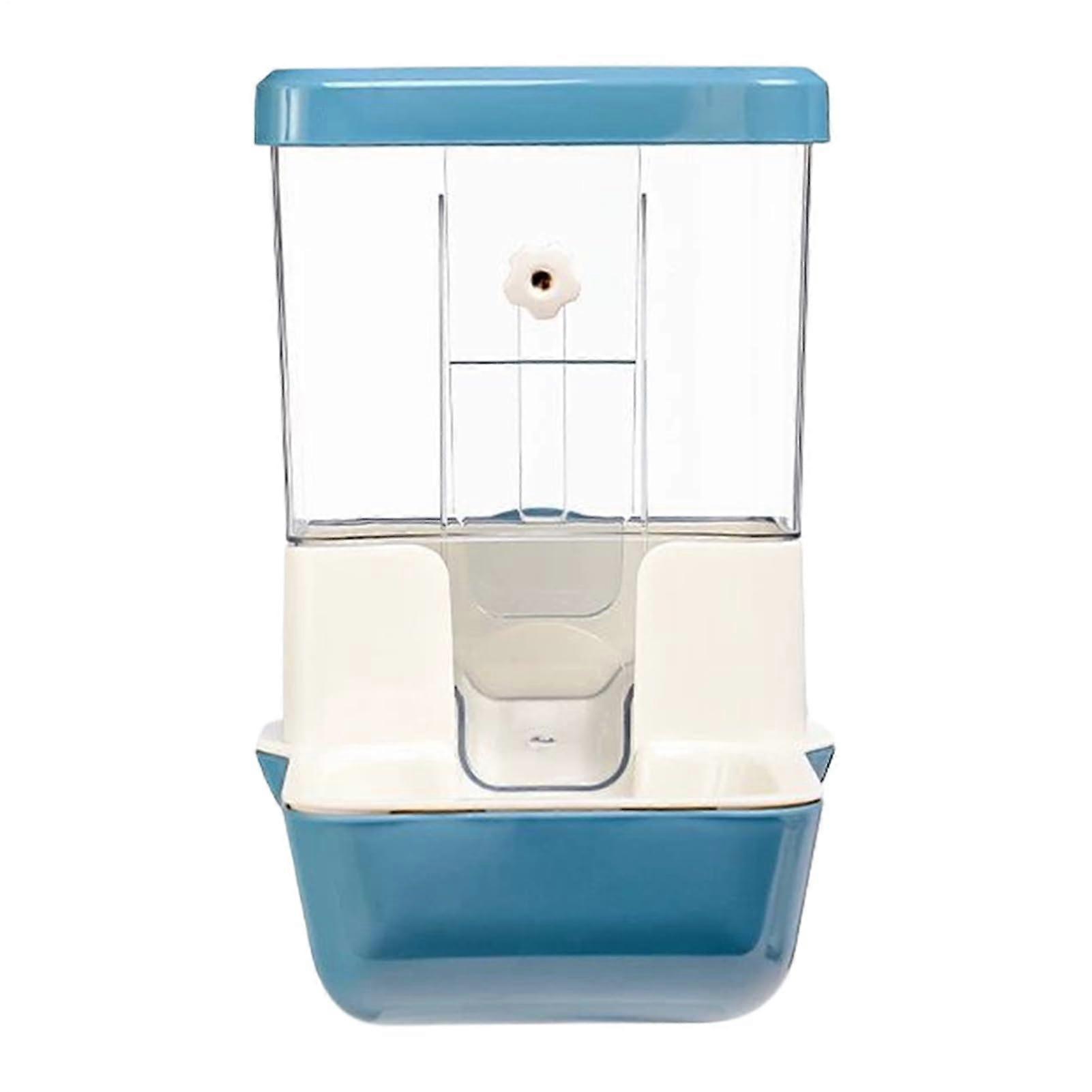 Automatic feeder and water dispenser for rabbits, detachable container for pigeons, hedgehogs, chinchillas, and gerbils, blue