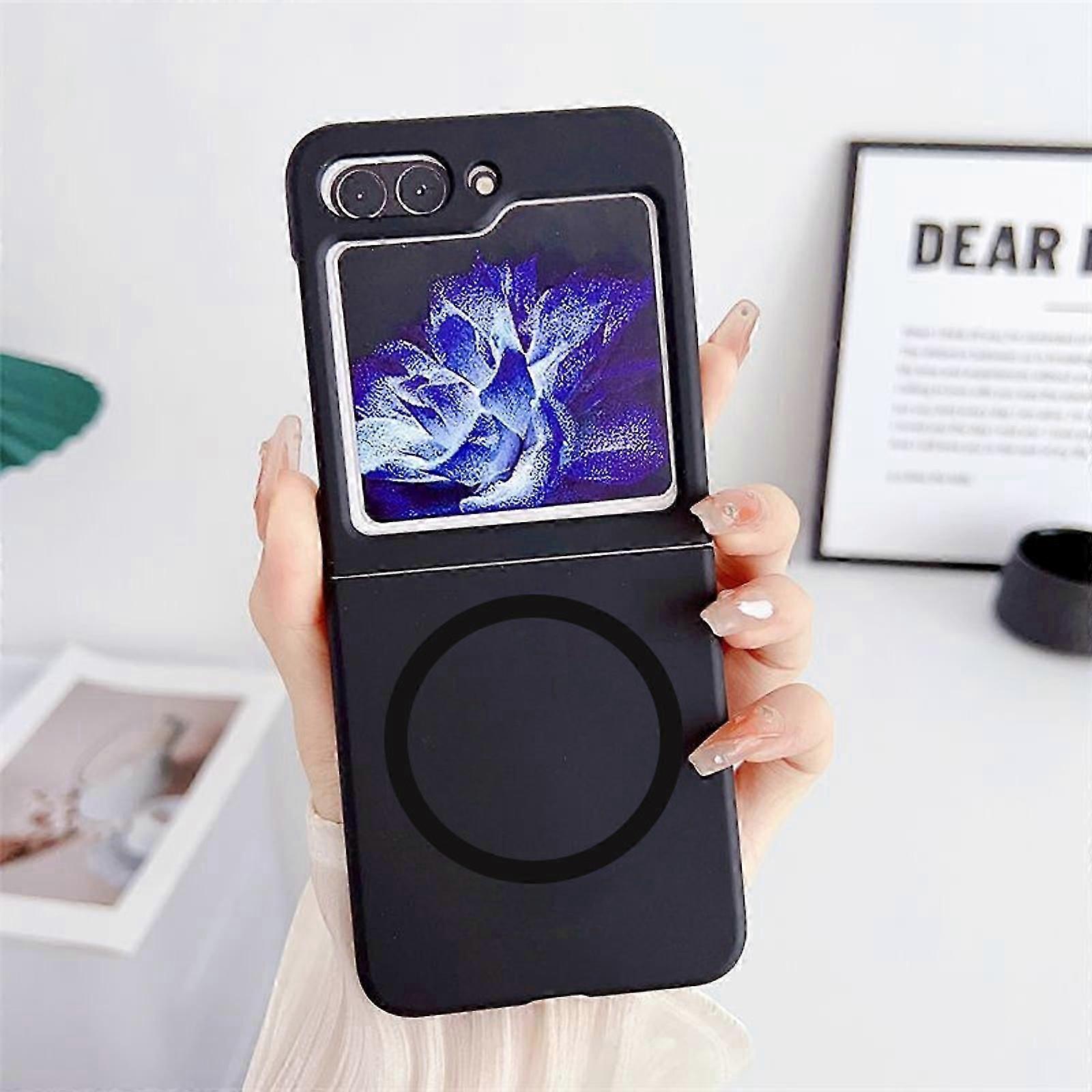 for Samsung Galaxy Z Flip 6 Case, Compatible with Magsafe, with Hinge Protection Thin Military-Grade Shockproof Ultra-Thin Protective, Support Wireles