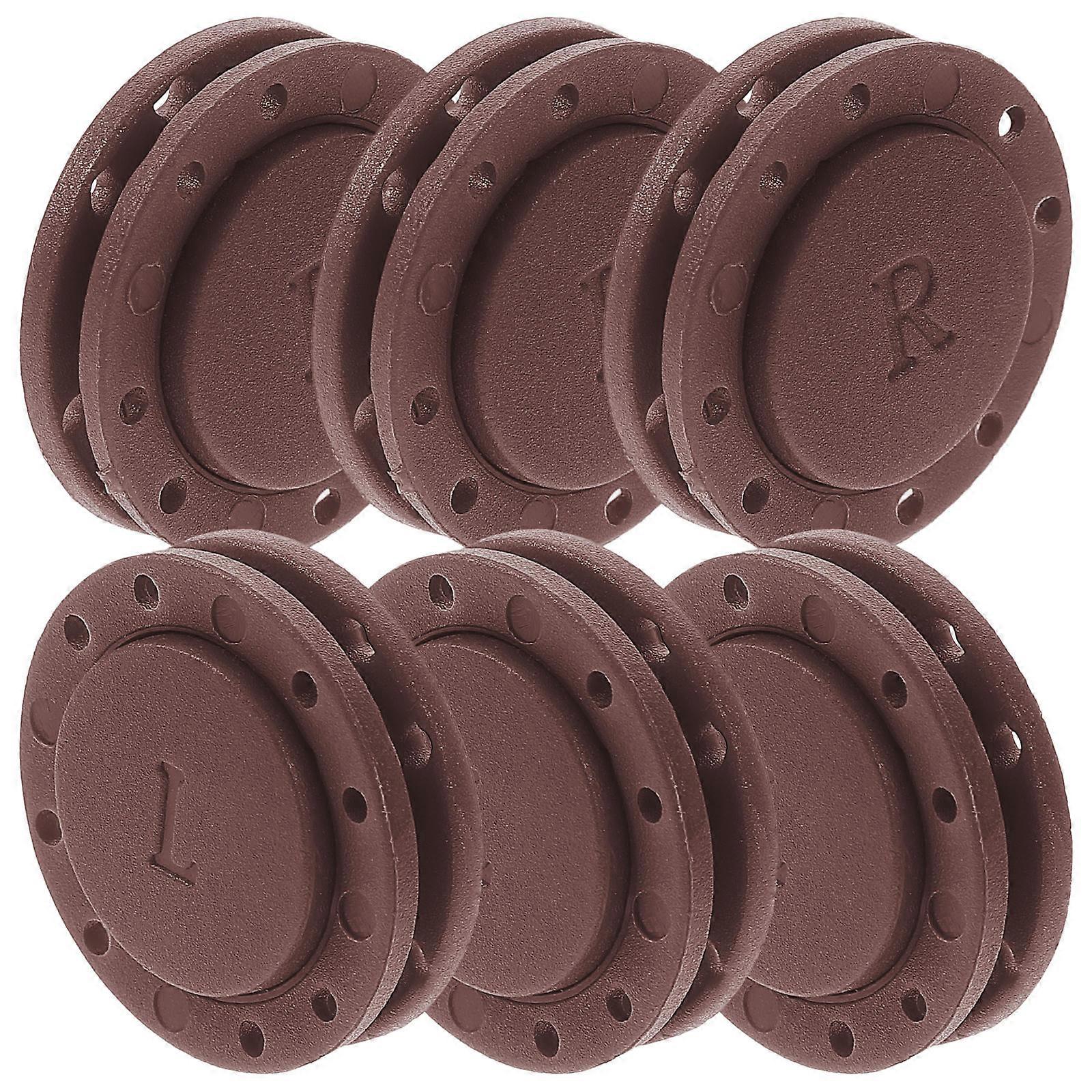 Magnet Buttons 6 Pairs Round Shape Ideal For DIY Crafts and Tailoring 2.2X2.2cm Coffee Color Functionality For Bag Closure