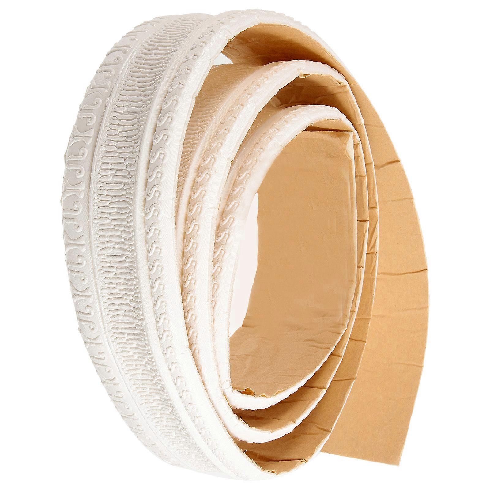 White Adhesive Wall Trim Skirting Border for Decoration with Foam Material 3D Design 5M