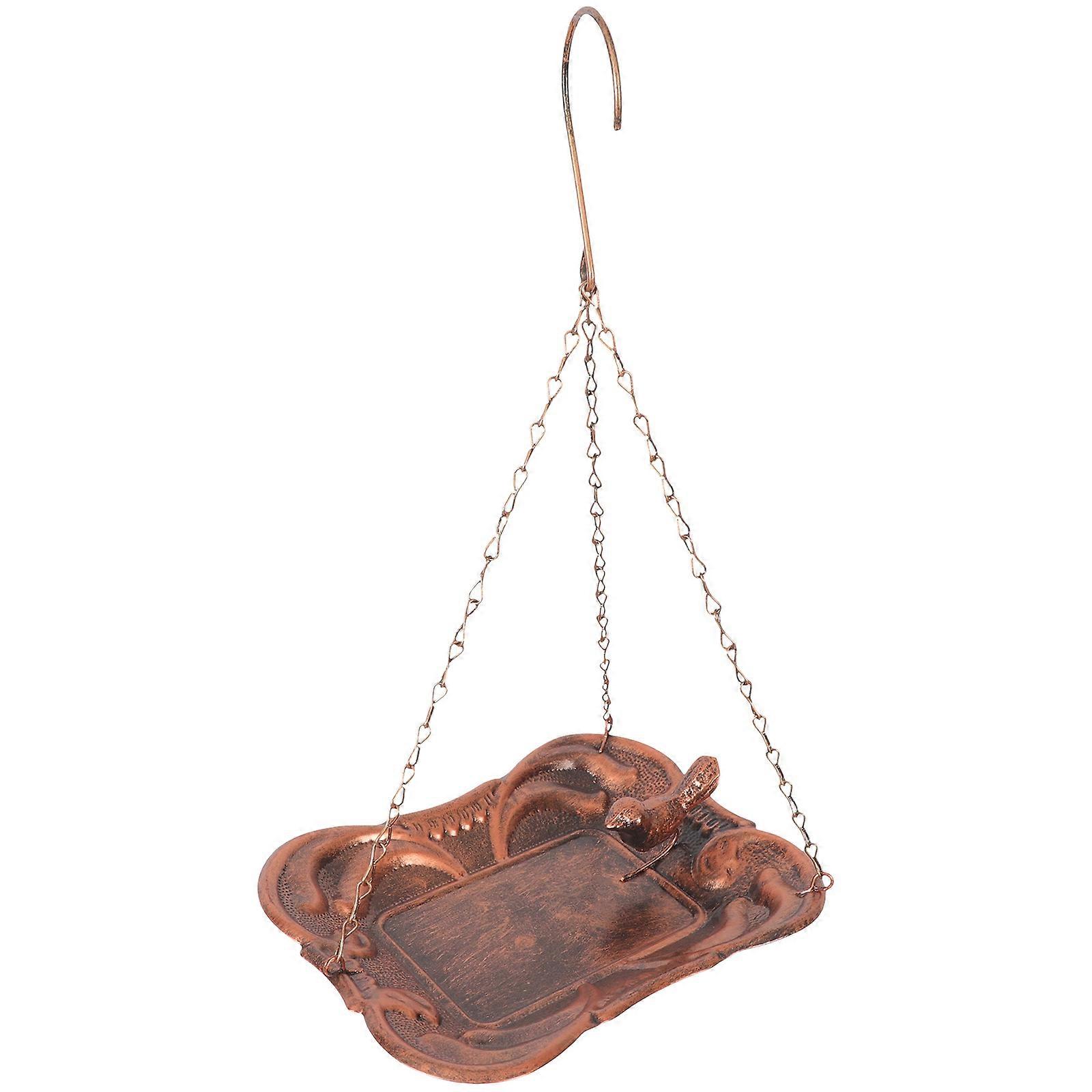 Dark Brown Metal Bird Feeder for Home Use Made of Iron Easy to Clean and Attract Birds 1 Piece