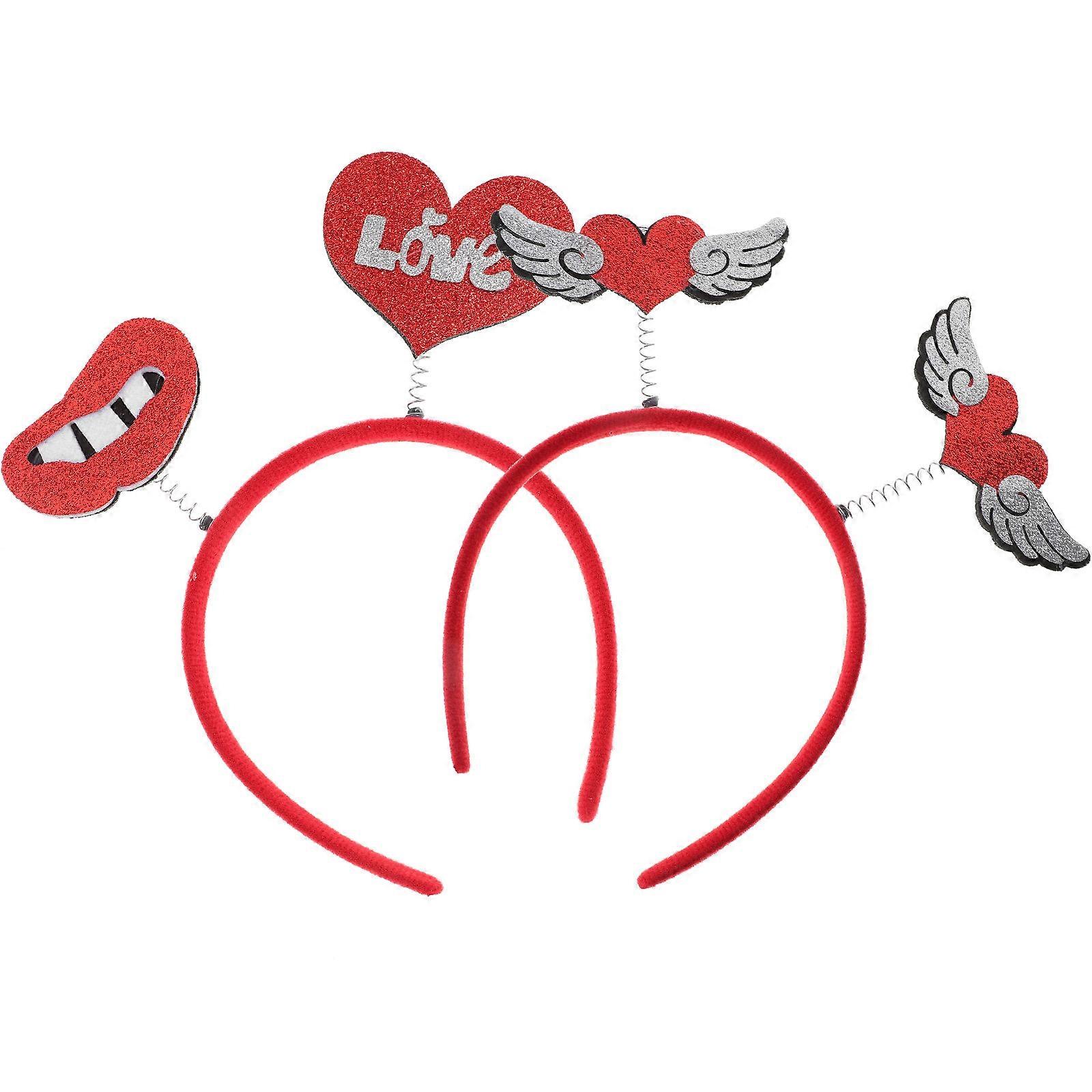 Valentines Day Heart Headband for Women with Glitter and Felt Assorted Color