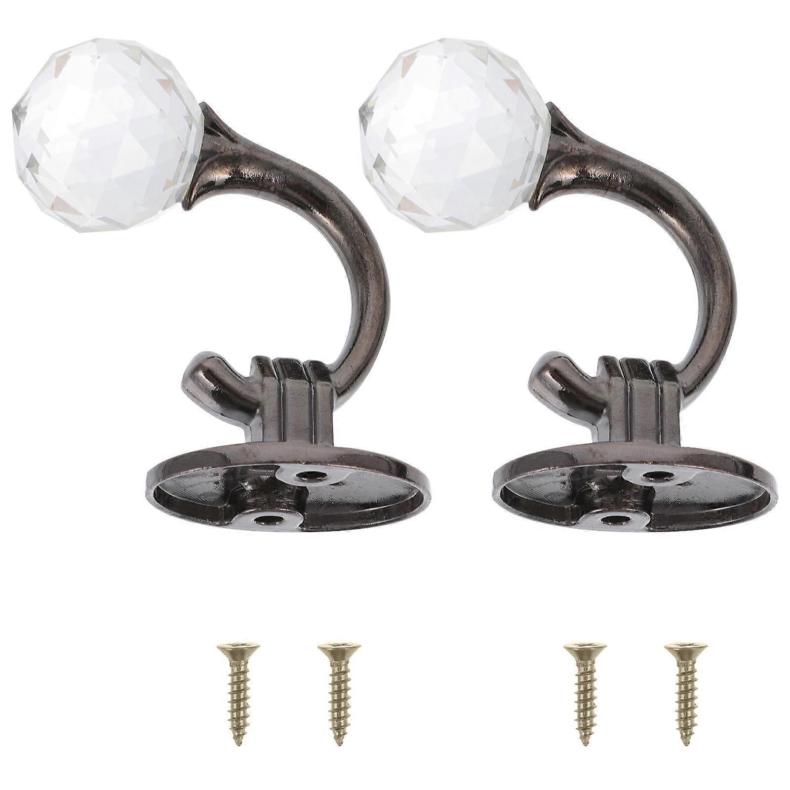 Black Aluminium Alloy Curtain Hooks for Bathrooms and Bedrooms with Creative Design 2 Pcs