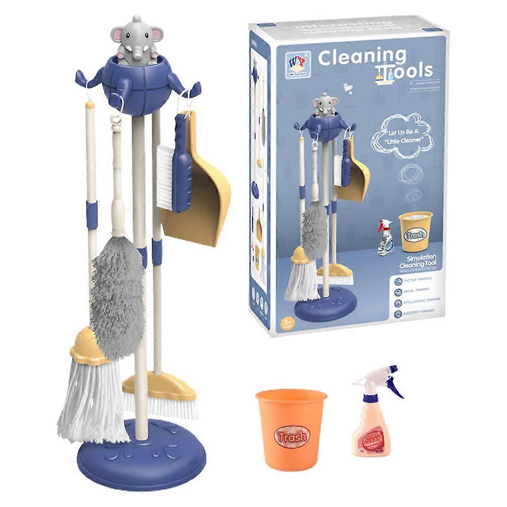 Kids Cleaning Tools Toy With Role Play Functionality Designed For Children To Encourage Housekeeping Skills In Blue 1 Set