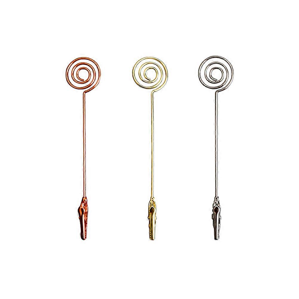 10Pcs Silver Metal Wire Memo Holder Clips Circle Message Holder For Office Tasks And Celebrations