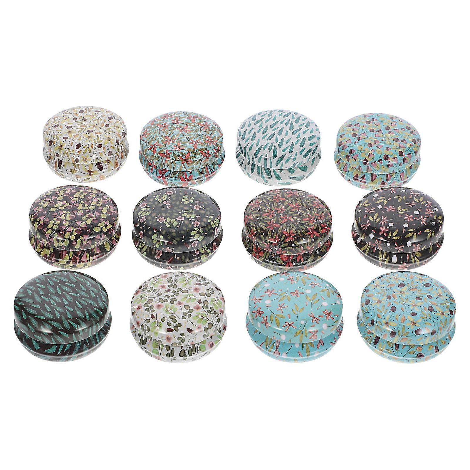 Mini Iron Box Portable Tinplate Containers For Travel Daily Use 12Pcs Design Storage