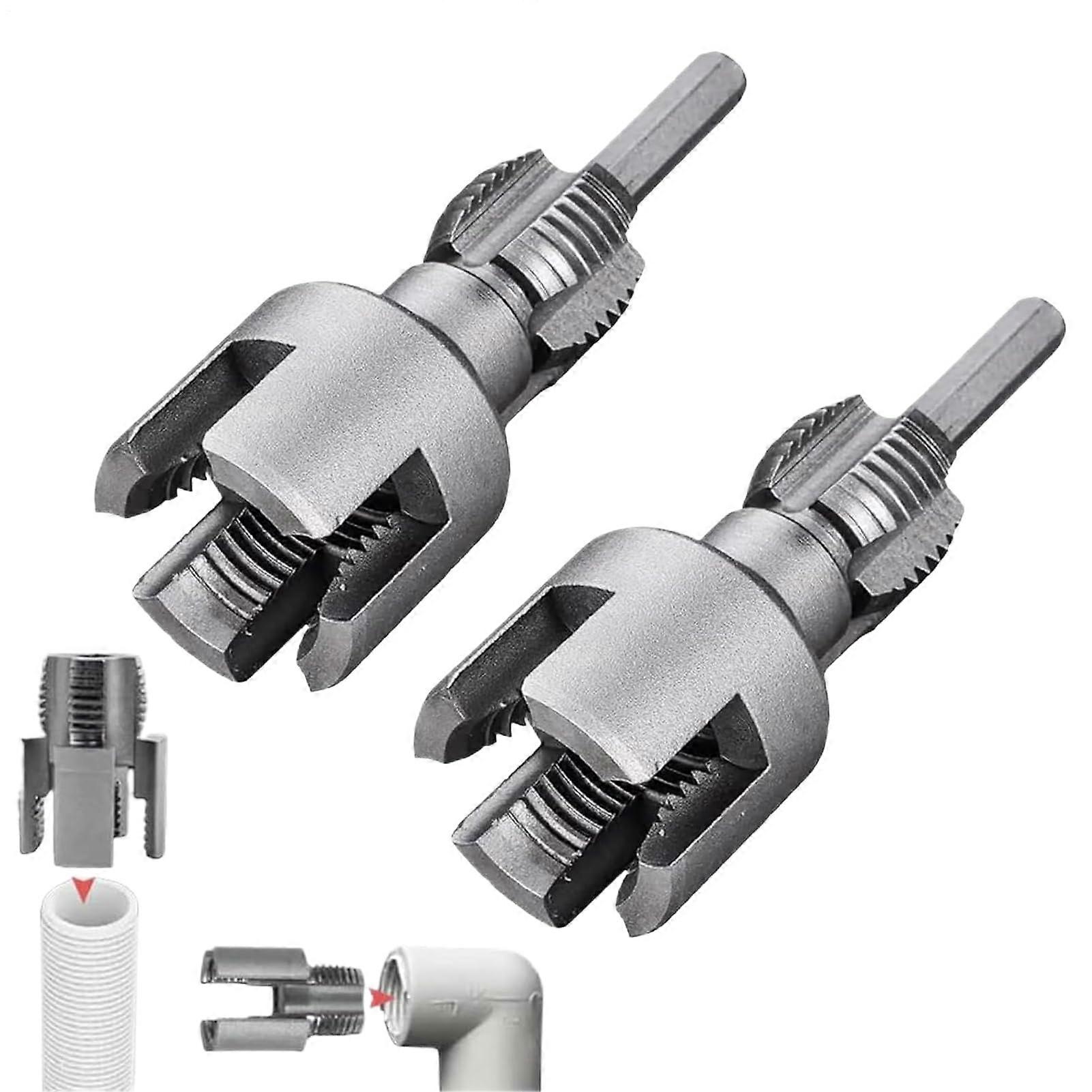 Integrated Internal & External Pipe Threader - Drill Compatible Pipe Threading Tool | Precise Home Repair Accessory