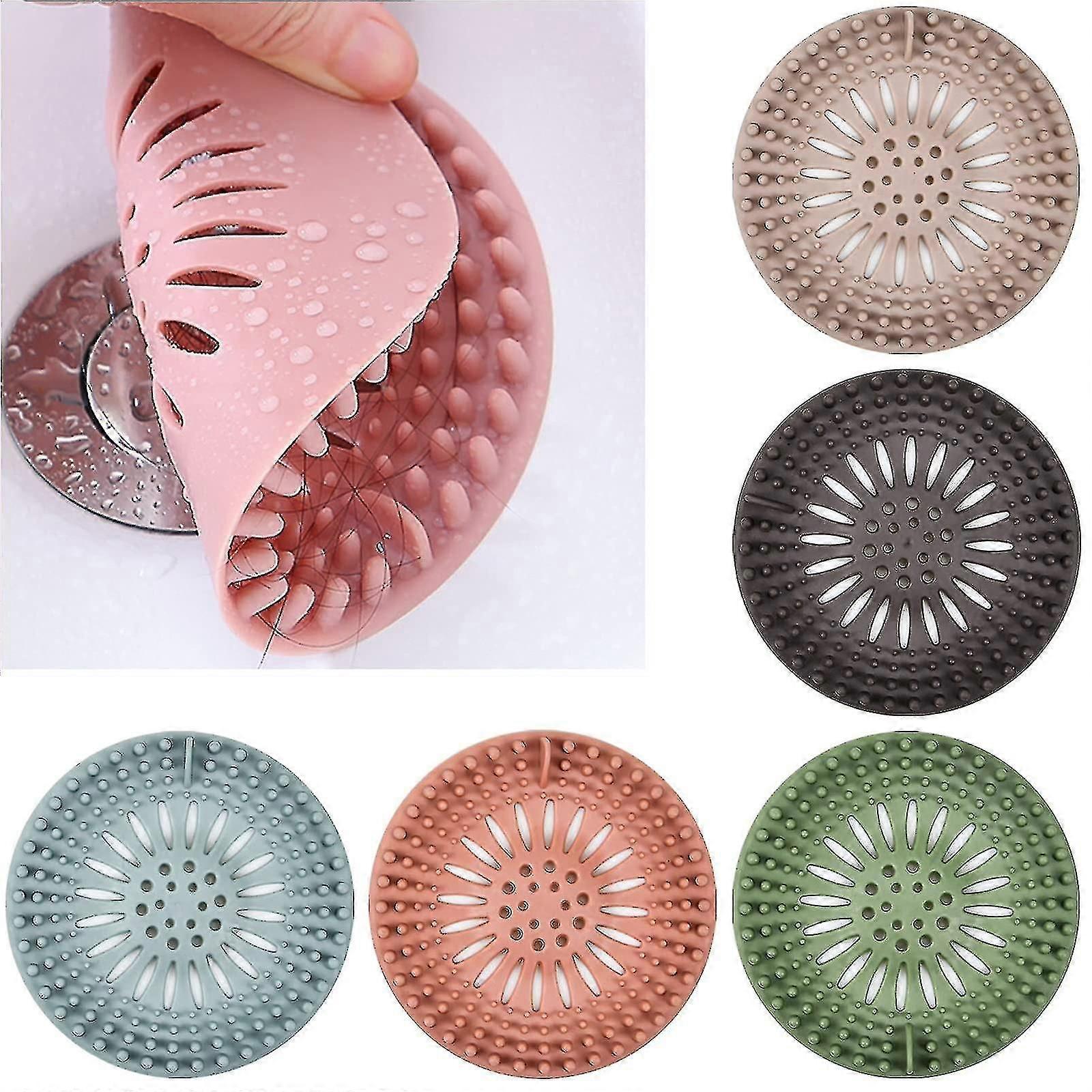 5pcs Silicone Hair Catcher for Shower Drain