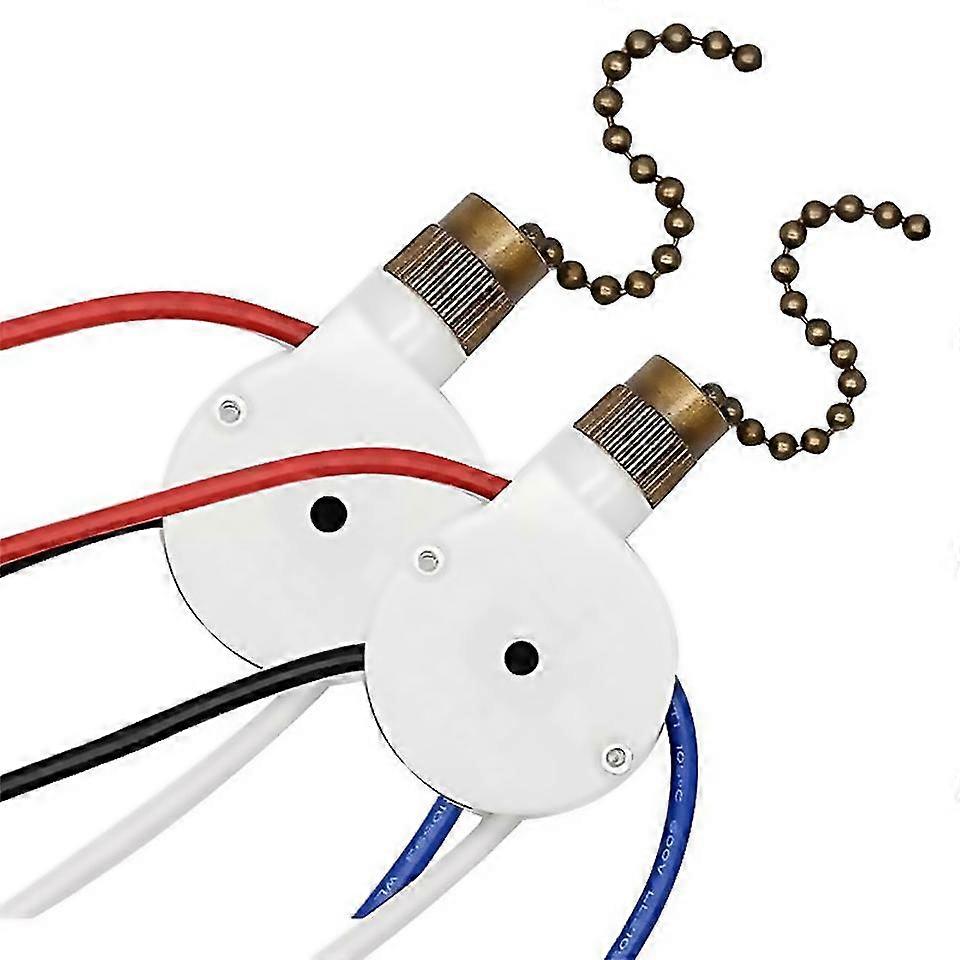 For 2pcs ceiling fan lights switch zingear ze208s e89885 3 speed 4 wire fan switch pull chain fan
