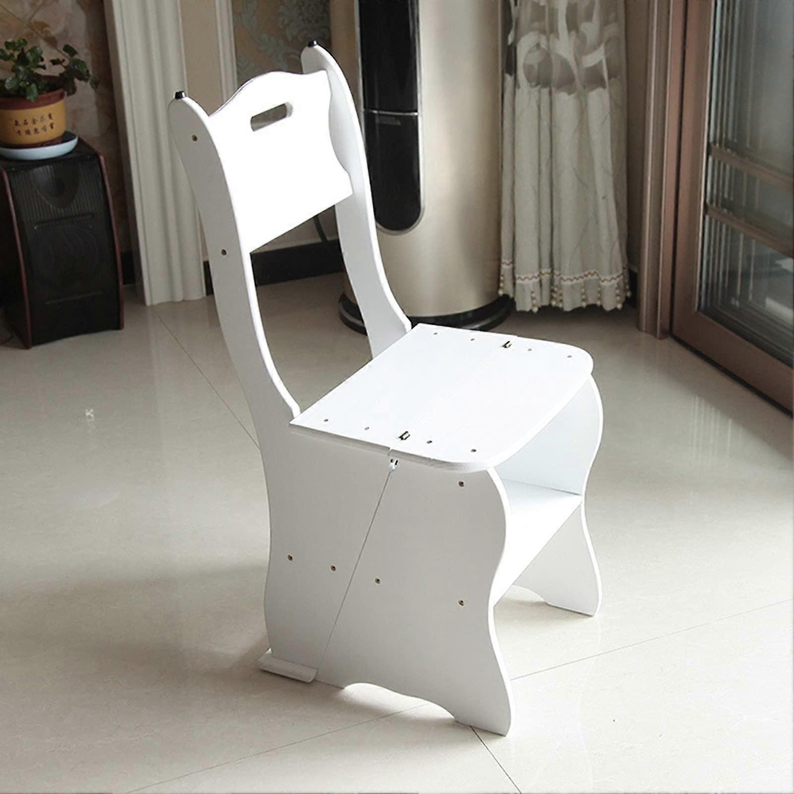 4step lightweight foldable step stool with shoe bench, storage shelf, portable dualpurpose ladder for indoor use, safe and stable, white step stool.