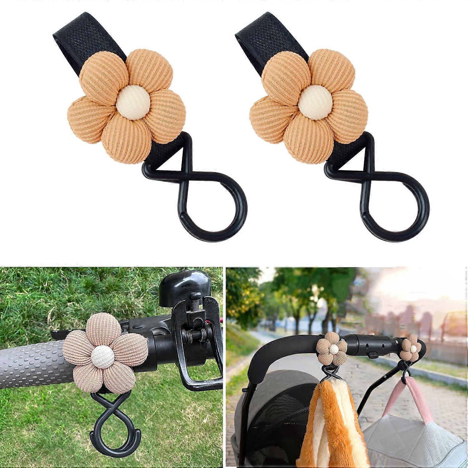 2Pcs Flower Baby Stroller, Multifunctional Straps Clips for Diaper Bag