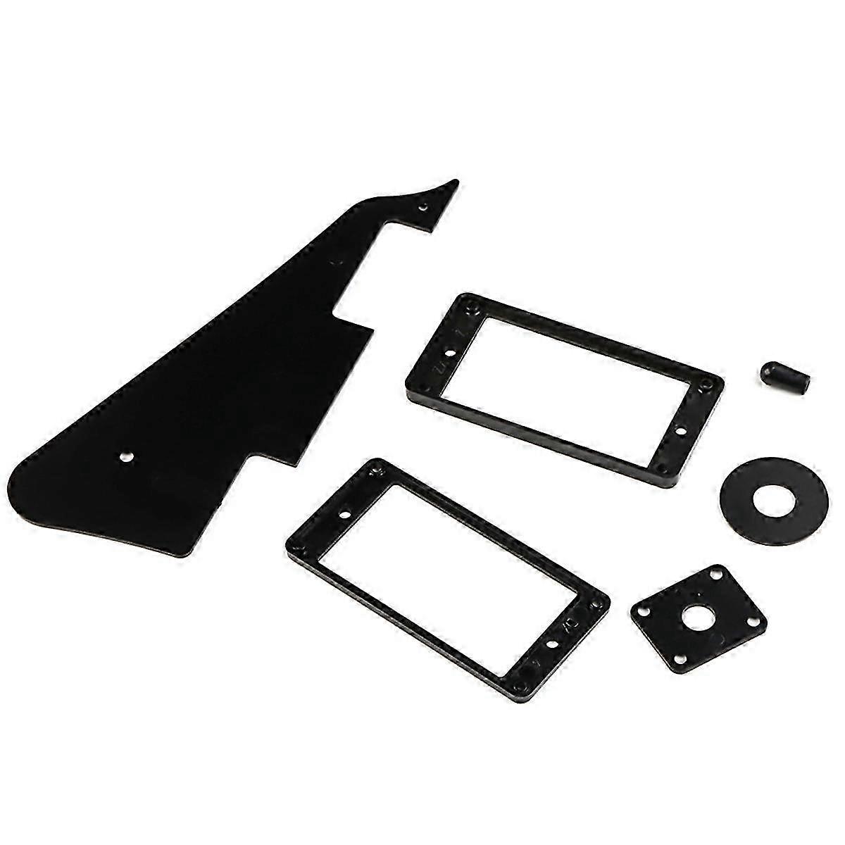 1-lags sort pickguard bagplade skruer sæt, humbucker pickup ring og switch pickguard udskiftning til musikinstrumenter