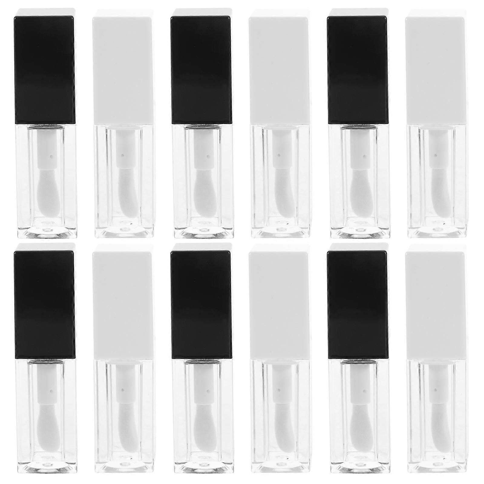 Lip Balm Tubes Empty Containers for Makeup Bag Use Abs Material Assorted Color Refillable 12Pcs