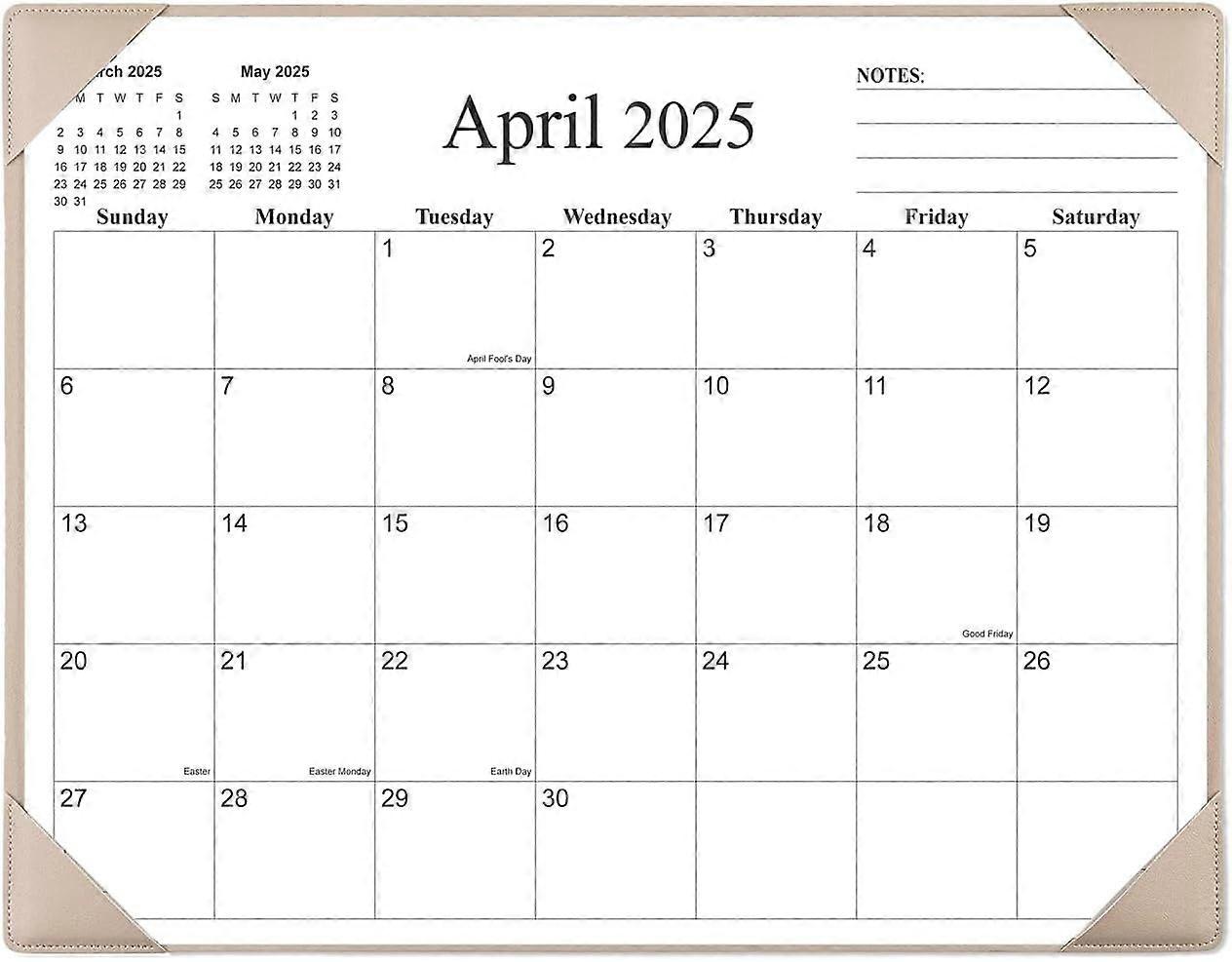 Simplified Desk Calendar 20252026 with Desktop Mat, 15 Month Large Desk Pad