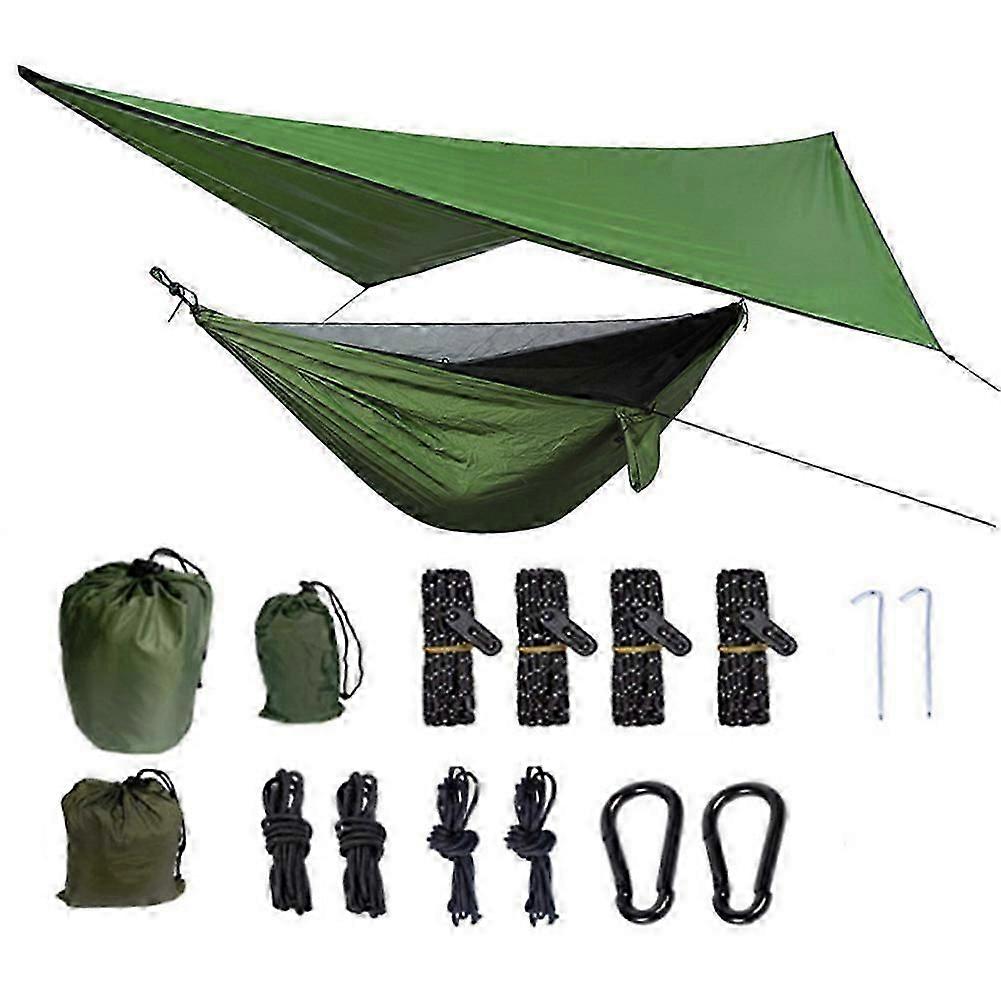 Outdoor Tree Tent Hammock Set with Mosquito Net Mesh, Backpacking Hammock with Rain Cover for Outdoor Camping Hiking