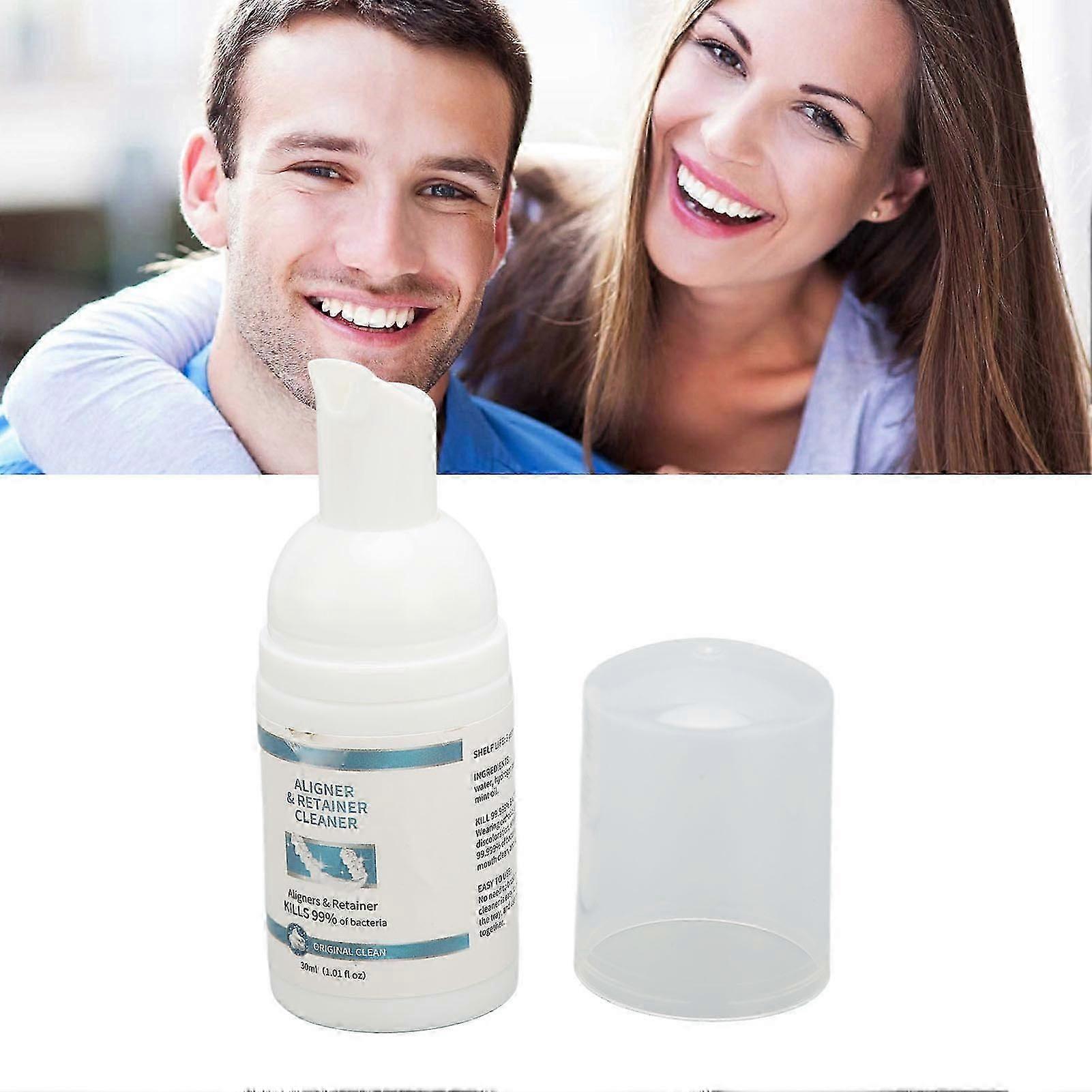Stain Removal Aligner Cleaner Reduce Odor Refeshing Mint Extract Retainer Cleaning Foam 30ml