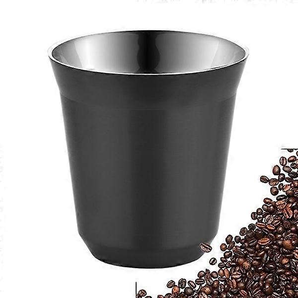 80 ml (2,7 unse) espressokopper i rustfritt stål - dobbeltveggisolerte demitasse kaffekopper